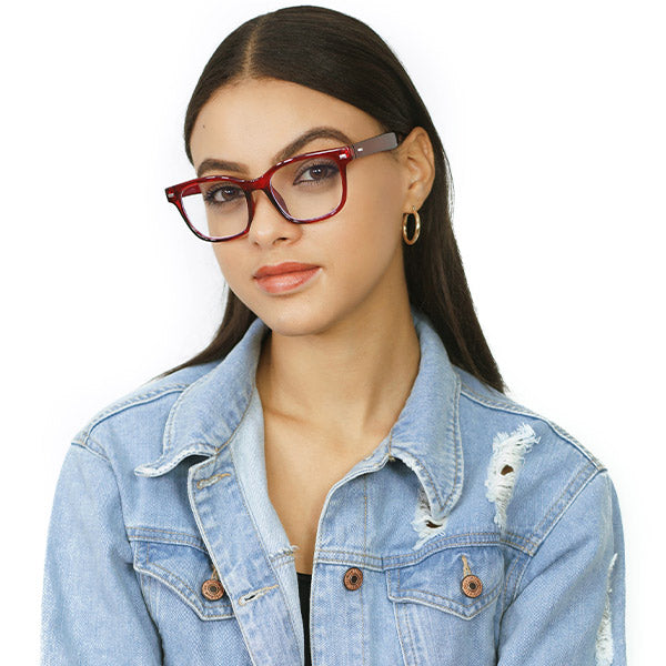 Stella Prescription Red Glasses - Trendy & Stylish Eyewear for Women & Men | Perfect for Reading, Driving & Fashion Accessories