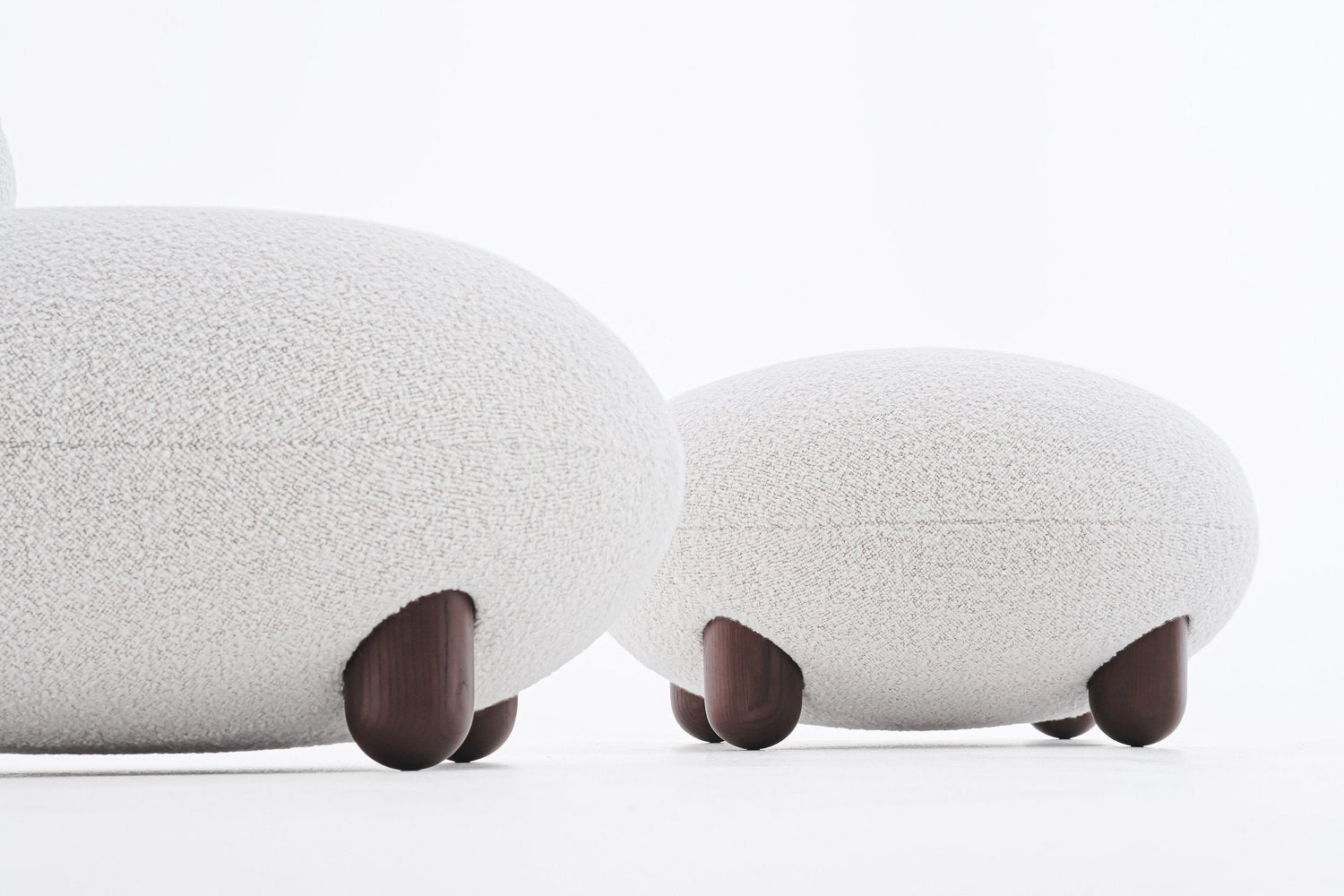 Noom Flock Ottoman - Modern Round Storage Pouf with Removable Cover, Perfect for Living Room, Bedroom & Nursery - Soft and Stylish Footrest, Seating & Home Decor Accent