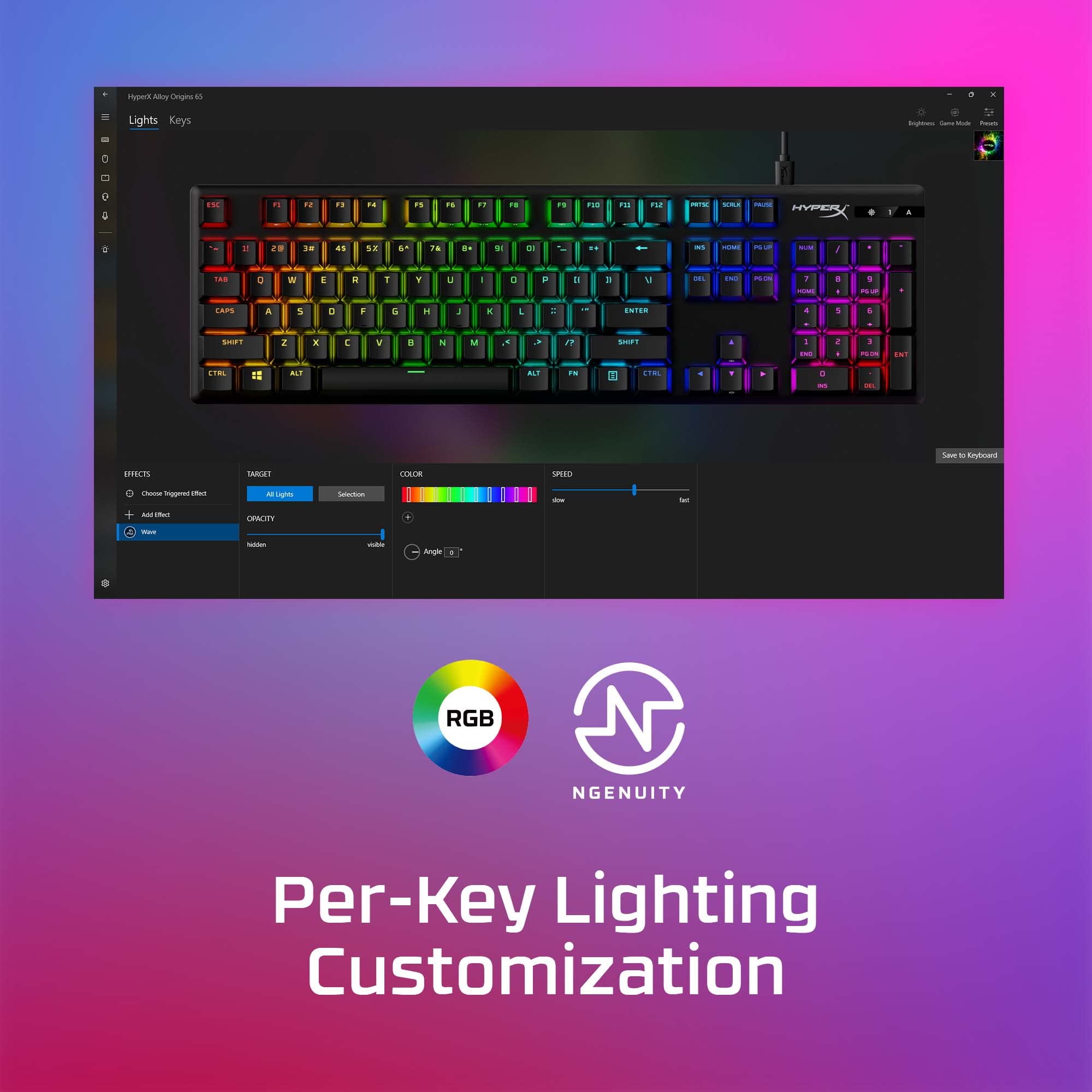 HyperX Alloy Origins PBT Mechanical Gaming Keyboard - RGB Backlit, Compact Aluminum Frame, Customizable with HyperX NGENUITY, Tactile Aqua Switches | Perfect for PC Gaming, Esports & Office Work