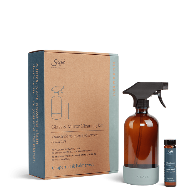 Professional Glass and Mirror Cleaning Kit - Streak-Free, Non-Toxic, Includes Squeegee & Microfiber Cloth - Perfect for Windows, Shower Doors & Home/Office Cleaning