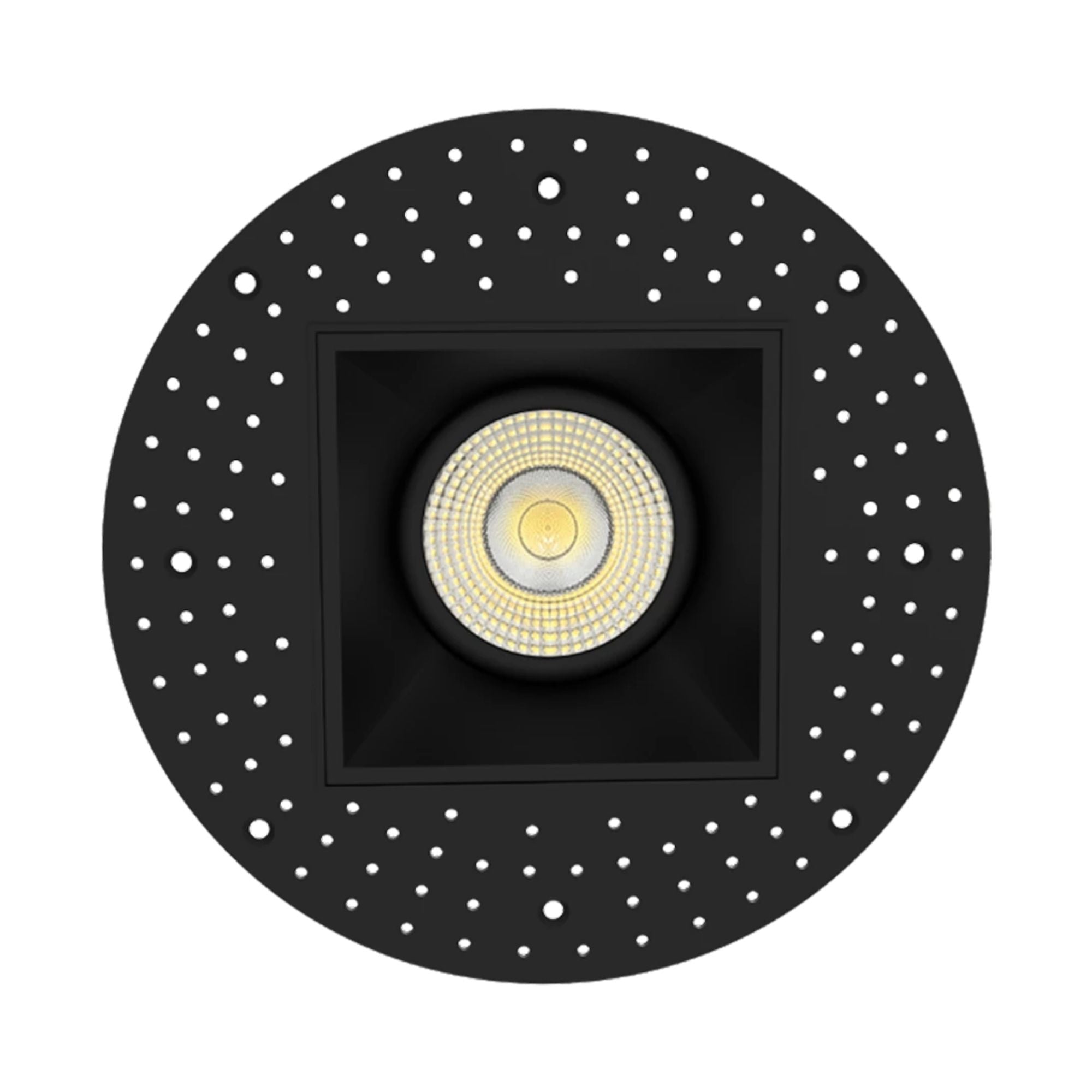 4 Inch Trimless Gimbal Downlight 15W 1250 Lumens 5 CCT Adjustable Black Square Recessed Cone LED Light for Living Room, Kitchen, Bedroom, and Commercial Spaces