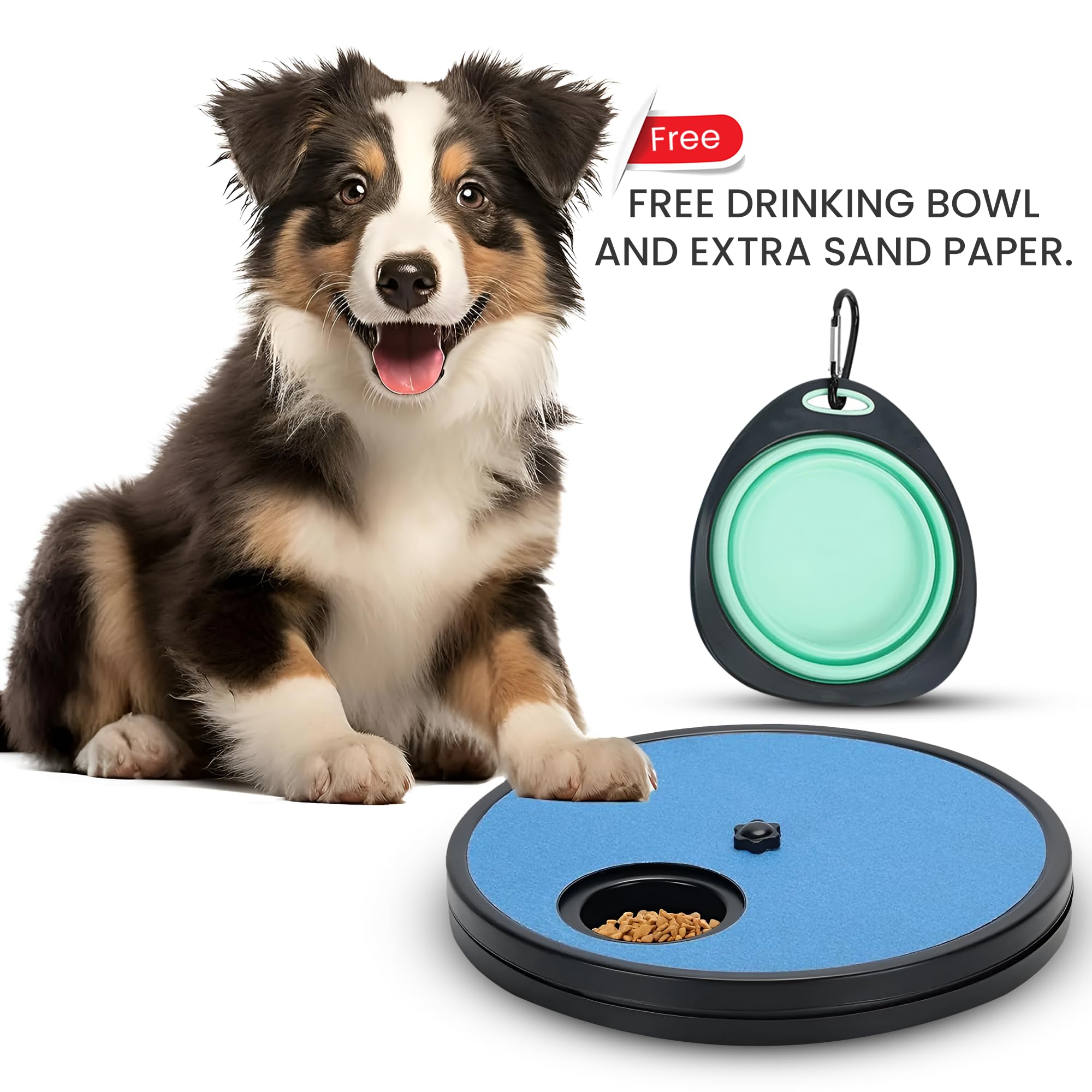 Dog Nail Scratch Board with Treats - Self Grooming Scratch Pad for Dog Nails Trimming & Filing - Perfect for Small to Medium Dogs at Home or Travel Use