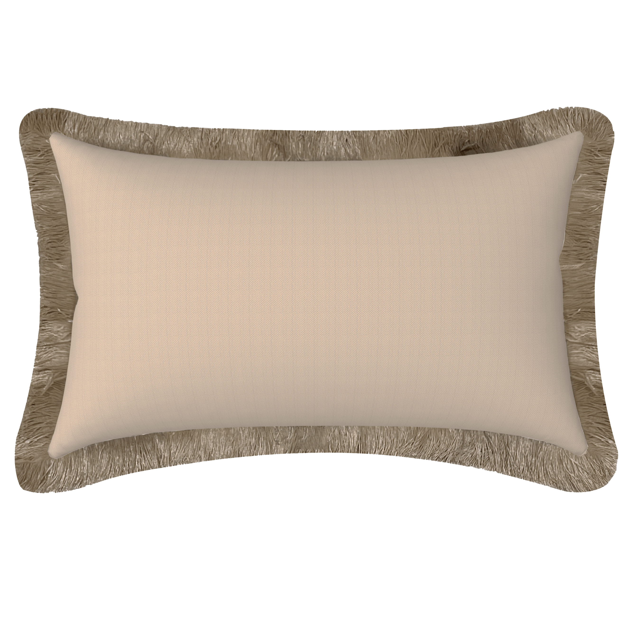 Premium Tahiti Sandstone 30x50cm Fringed Outdoor Cushion - Waterproof & UV Resistant Patio Furniture Pillow for Garden, Poolside, and Deck Lounge Chairs