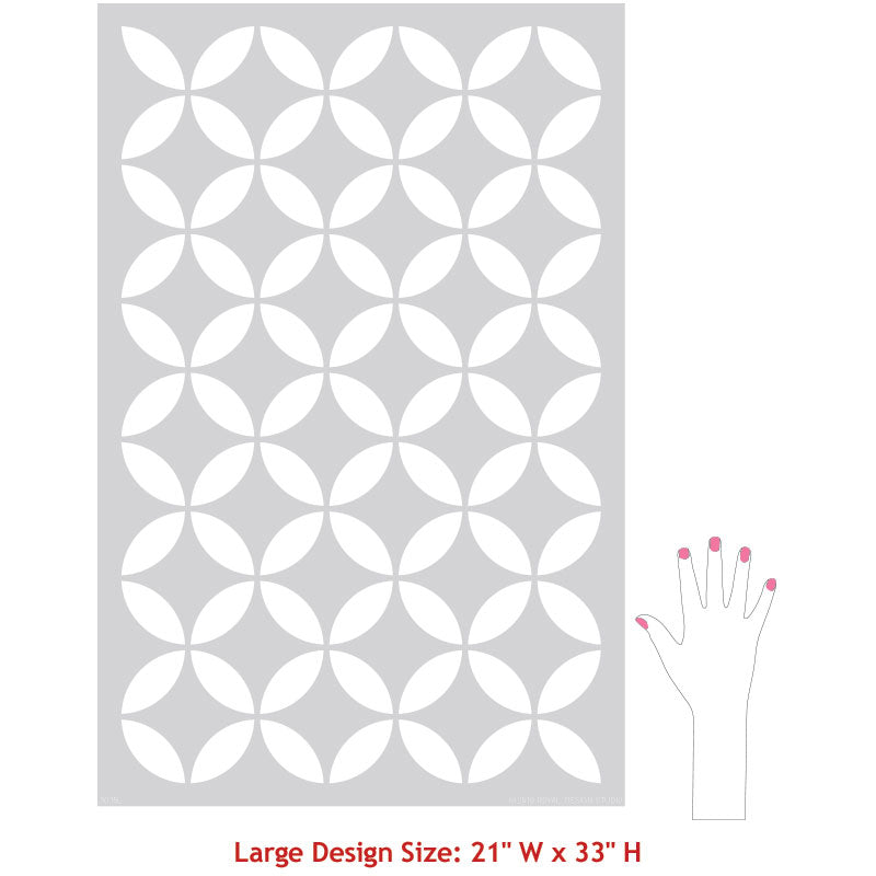 Endless Moorish Circles Moroccan Stencil - DIY Wall Art, Tile & Fabric Design Template for Home Decor and Craft Projects