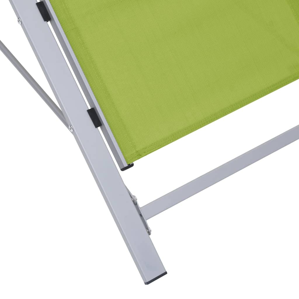 2-Pack Green Aluminum Sun Loungers - Outdoor Patio Lounge Chairs with Side Table - All-Weather Poolside & Beach Relaxation for Backyard, Garden, and Resort Use