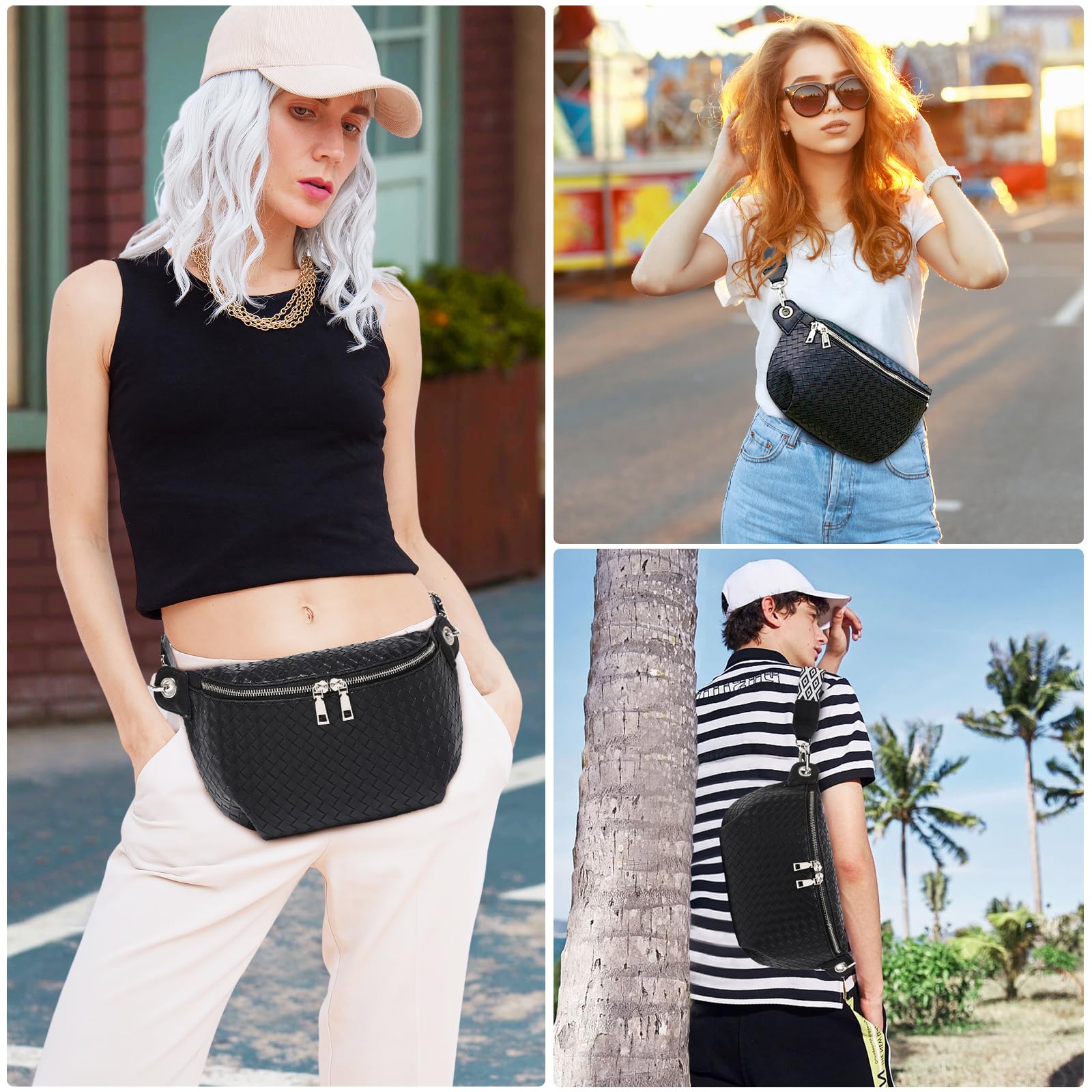 Trendy Women's Crossbody Sling Bag - Adjustable Strap Faux Leather Chest Fanny Pack for Travel, Shopping & Daily Use