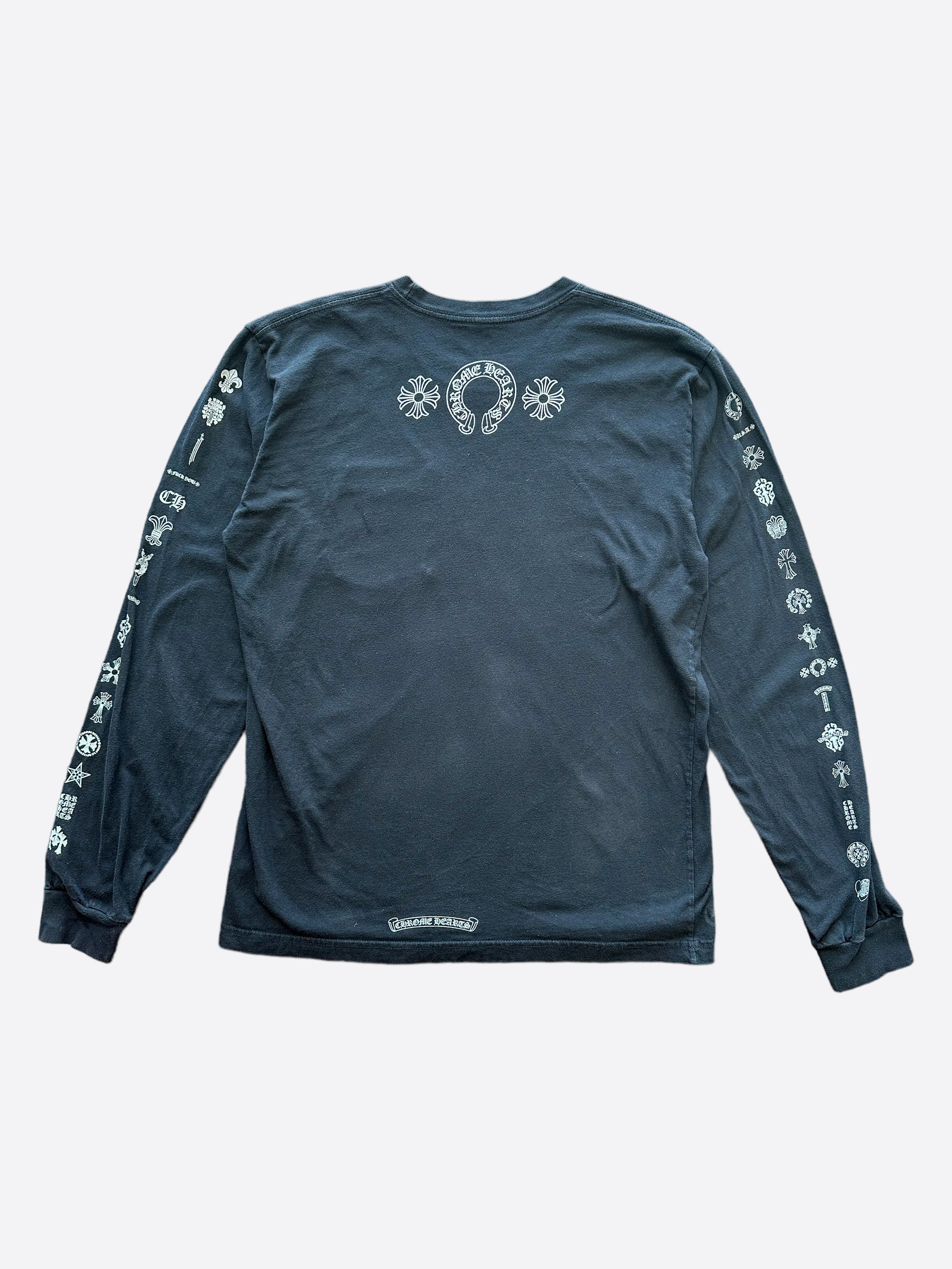 Chrome Hearts Black Long Sleeve T-Shirt | Made in Hollywood California | Men's Luxury Streetwear | Perfect for Casual Outfits & Urban Fashion
