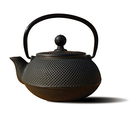 Premium Matte Black Cast Iron Sapporo Teapot - 20 Oz Japanese Style Teapot for Loose Leaf Tea - Perfect for Home, Office & Tea Ceremonies