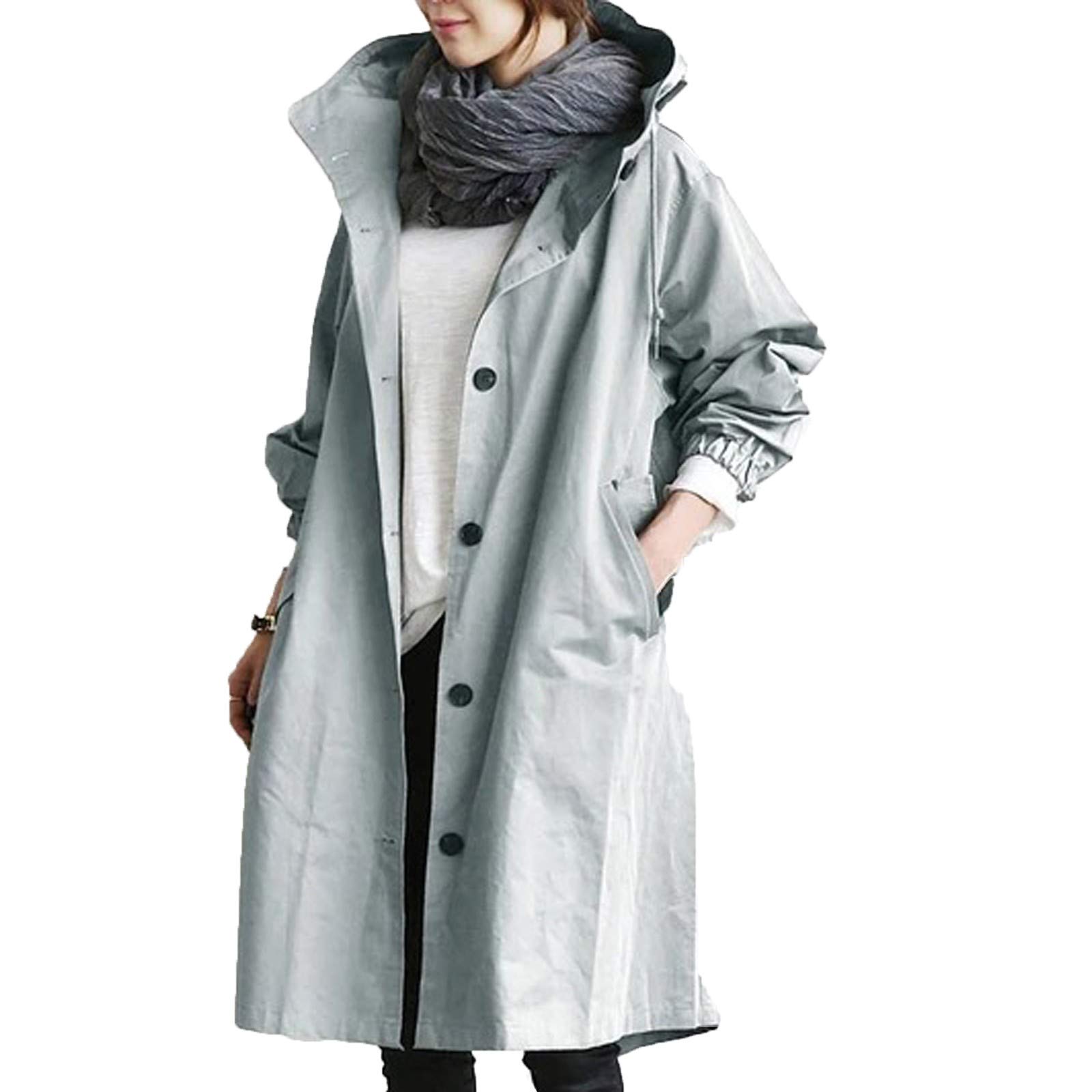Women's Windproof Rain Jacket with Hood - Lightweight Loose Fit Elegant Coat for Winter & Outdoor Activities - Waterproof Windbreaker for Hiking, Travel & Daily Wear