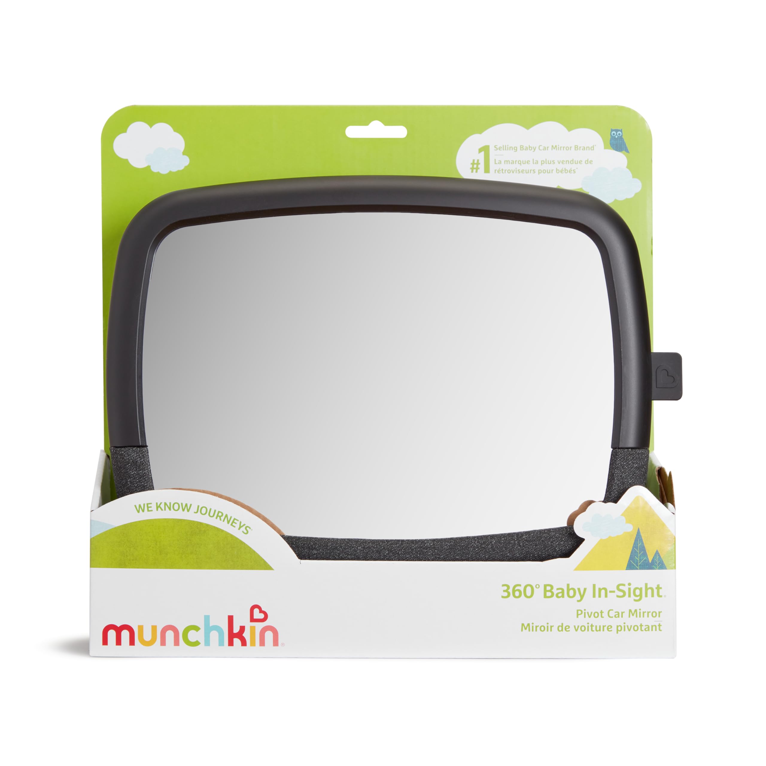 **Munchkin Car Seat Cover & Baby Backseat Mirror Set - Elite Seat Guardian Protector for Under Car Seats & Toddler Booster Seats, Pivot 360° Adjustable Auto Mirror for Rear-Facing Car Seats - Perfect for Safe & Comfortable Family Travel**