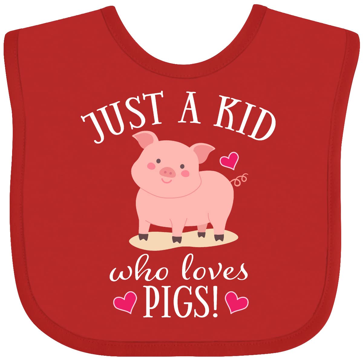 Inktastic Just a Kid Who Loves Pigs Baby Bib - Adorable Pig-Themed Drool Bib for Infants & Toddlers - Perfect for Feeding Time, Playtime & Photo Shoots