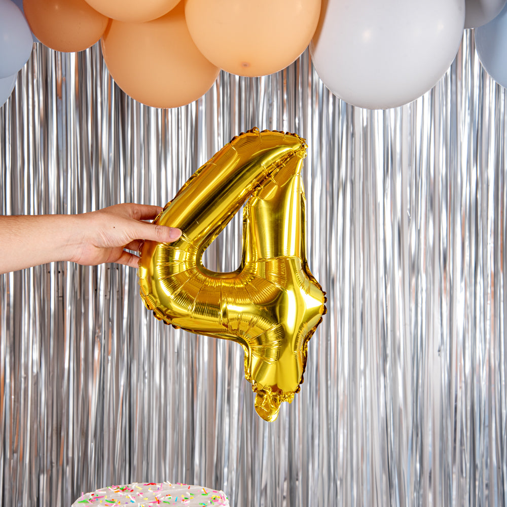 Balloonify Gold Mylar Number 4 Balloon - 16 Inch - 1 Count Box - Perfect for Birthdays, Anniversaries & Party Decorations