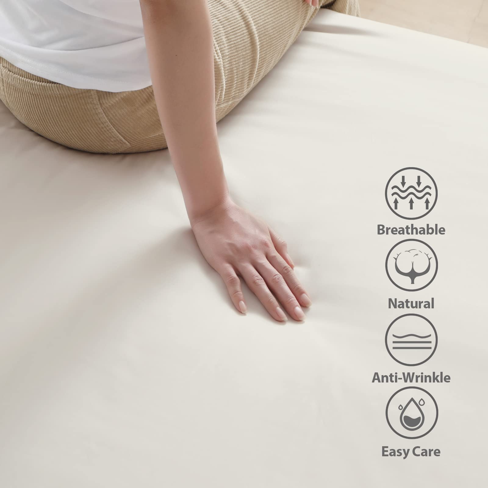 Premium 600 Thread Count 100% Egyptian Cotton Fitted Sheet - Queen Size Deep Pocket (8-16