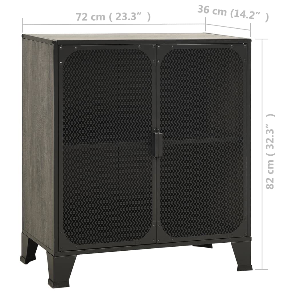 Gray Metal Storage Cabinet with MDF Top - 28.3
