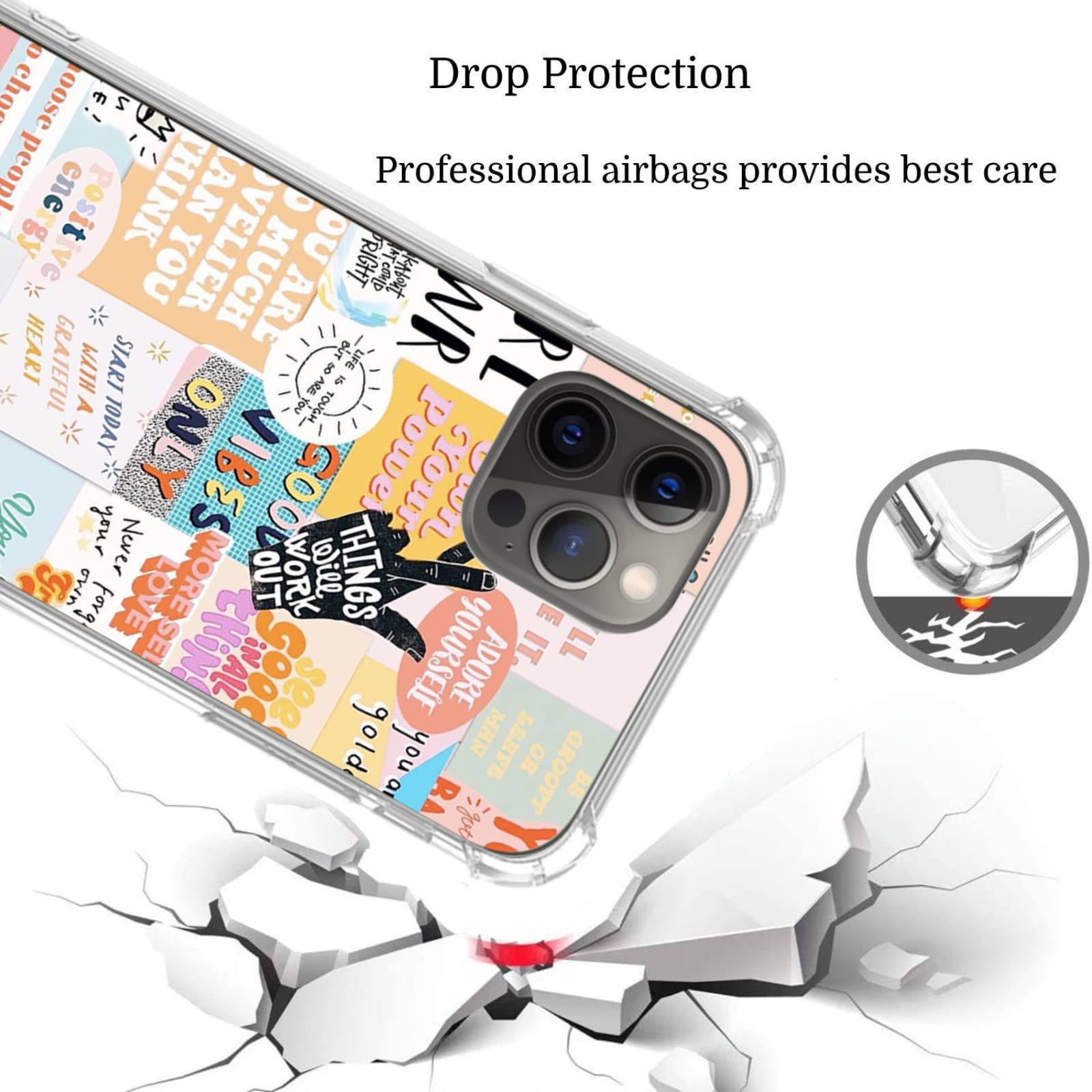 Dreamy Beige Collage Phone Case for iPhone 11 Pro Max - Inspirational Quote Design, Trendy TPU Bumper Cover for Women Men Girls Boys | Perfect for Daily Use, Travel & Gift Giving