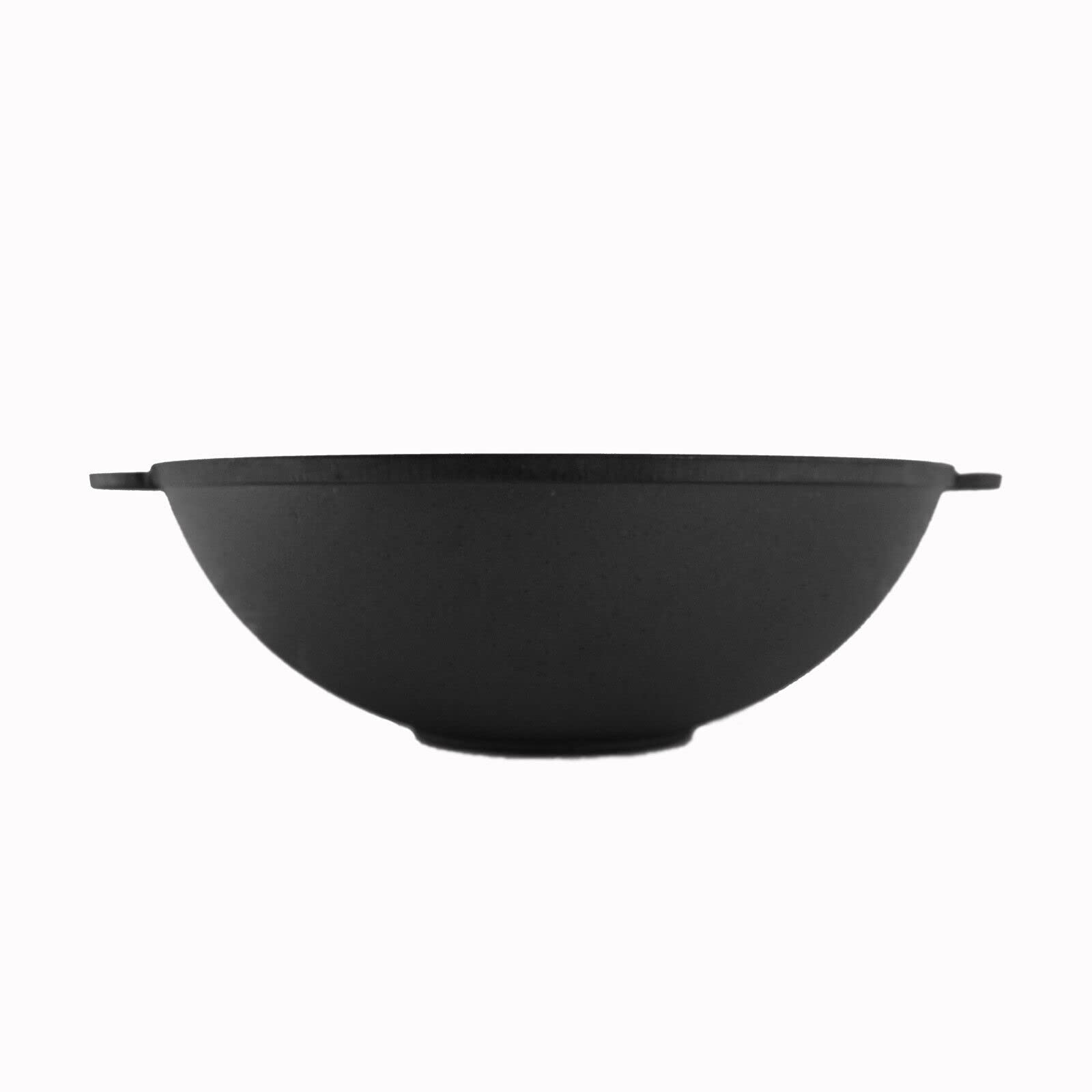 4BIG.fun 4.7L Cast Iron Wok Pan - 30cm Diameter for Stir-Frying, Deep Frying & Asian Cooking - Perfect for Home Kitchen & Outdoor Camping