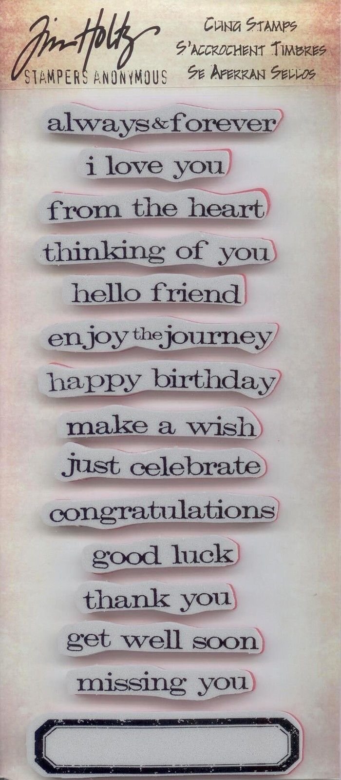 TIM HOLTZ STAMPER ANONYMOUS CLING STAMPS - THJ009 SAYING STUFF for Card Making, Scrapbooking & DIY Crafts | Vintage Rubber Stamps for Paper Crafting