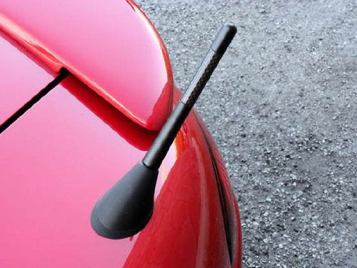 Universal Black Real Carbon Fiber Aluminum Short Screw-On Car Antenna (5 Pack) - Perfect for Trucks, SUVs, Sedans & Off-Road Vehicles