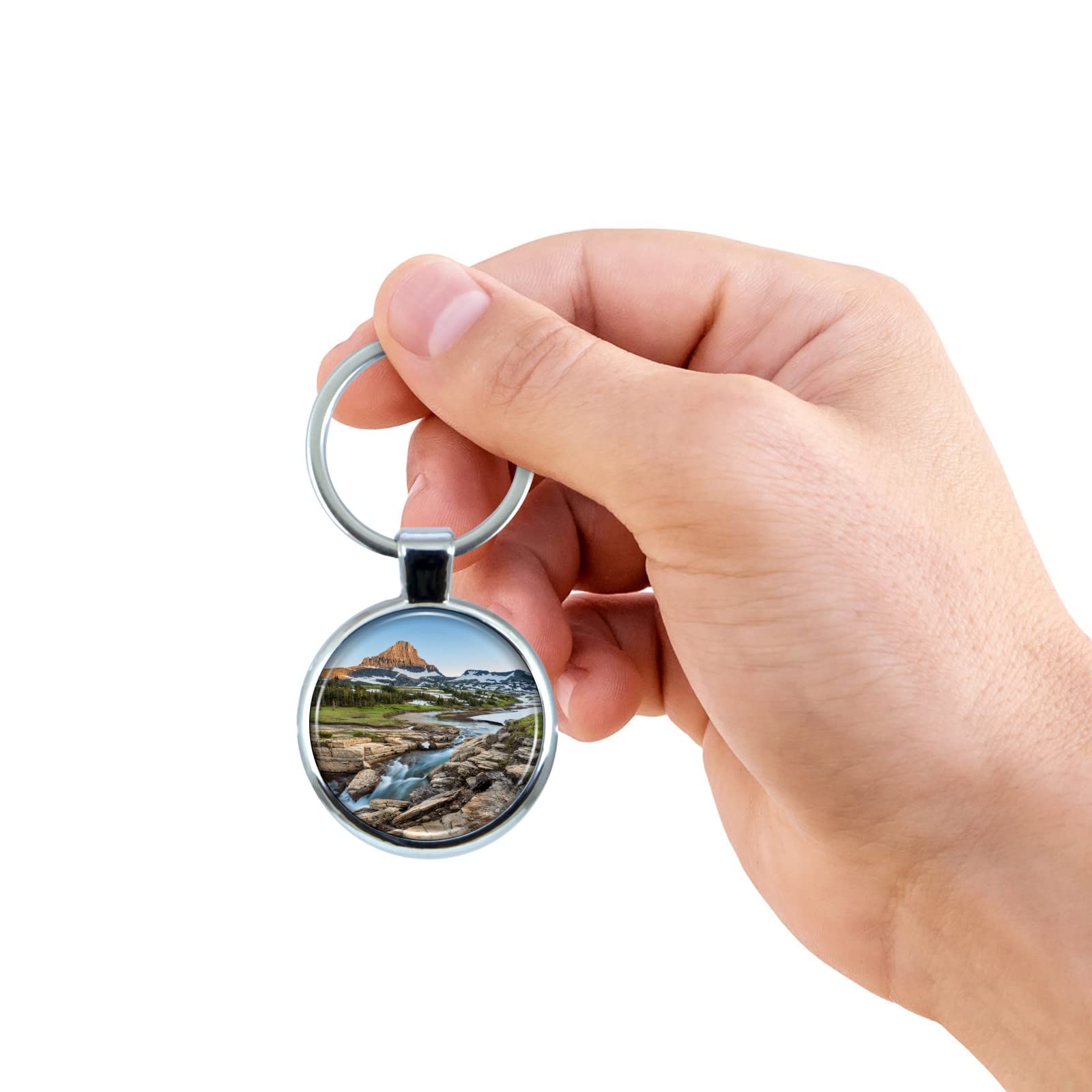 Glacier National Park Souvenir Keychain - Durable Epoxy Dome & Metal Keyring for Travel Enthusiasts | Perfect for Backpacks, Gifts & Outdoor Adventures