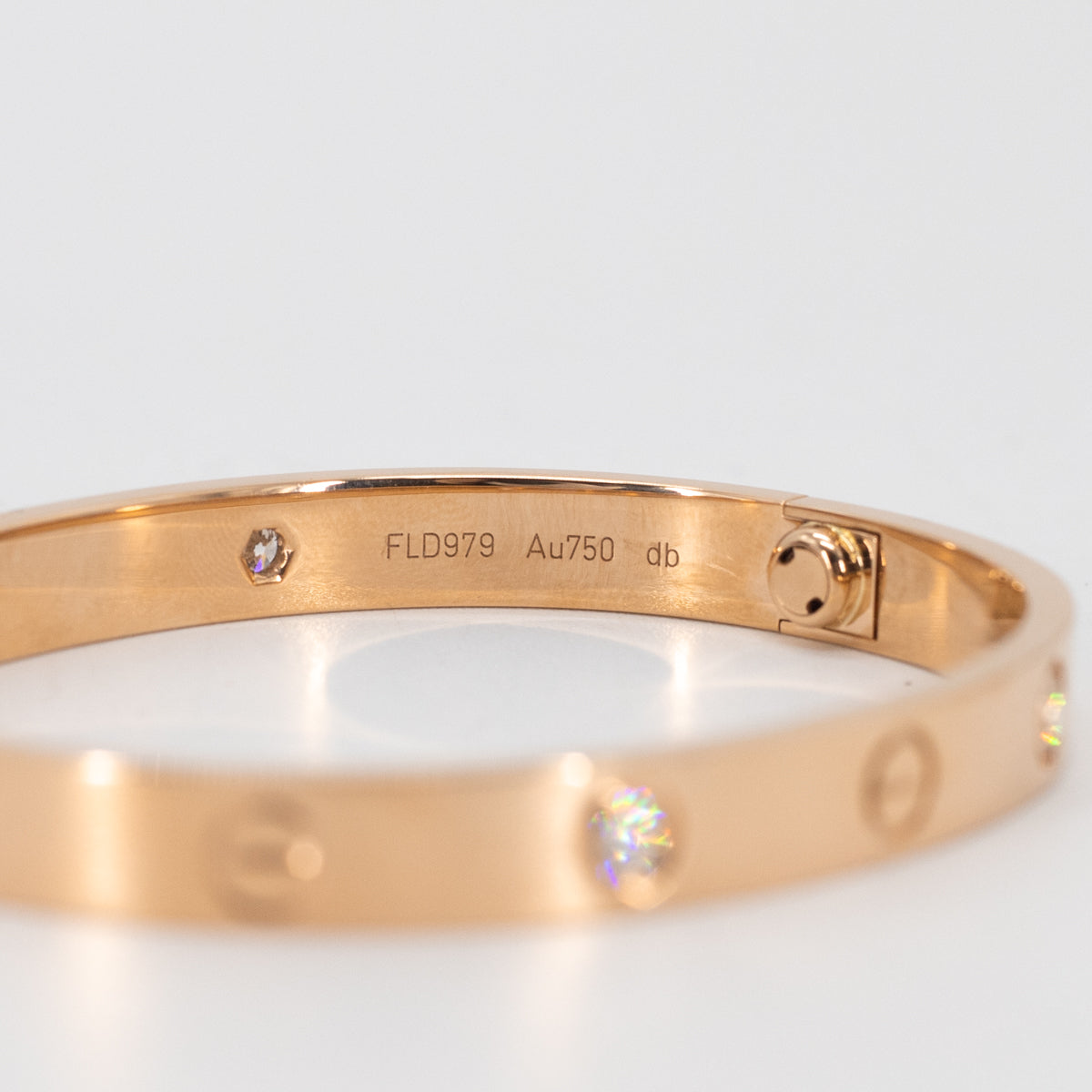 Cartier Love Bangle with 4 Diamonds in 18K Pink Gold - Luxury Diamond Bracelet for Women, Perfect for Anniversaries, Weddings & Special Occasions