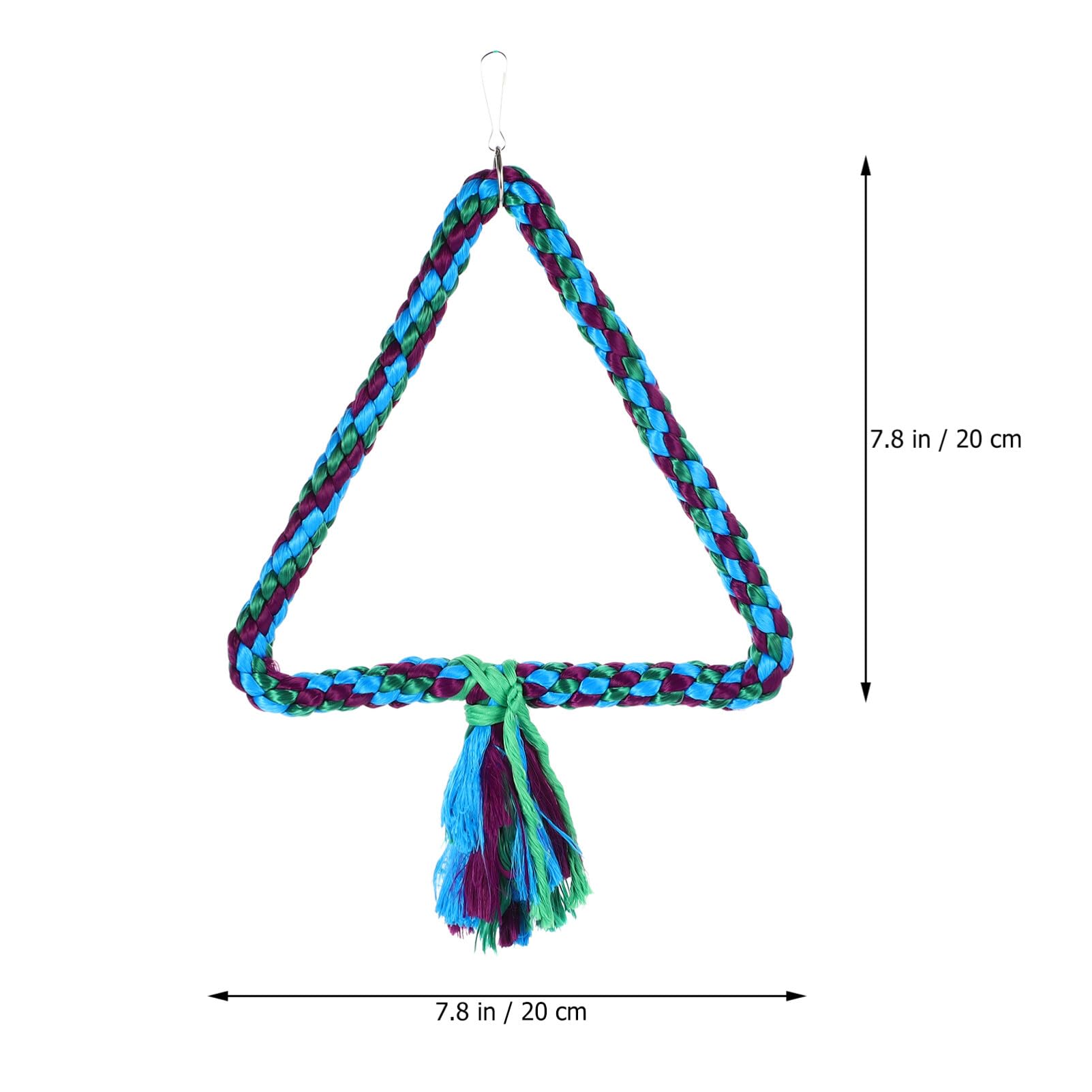 2pcs Parrot Swing Toy for Macaw, Parakeet & Pet Birds - Cotton Rope Chewable Climbing Perch & Triangle Swing Accessories - Perfect for Bird Cages, Play Gyms & Enrichment Activities