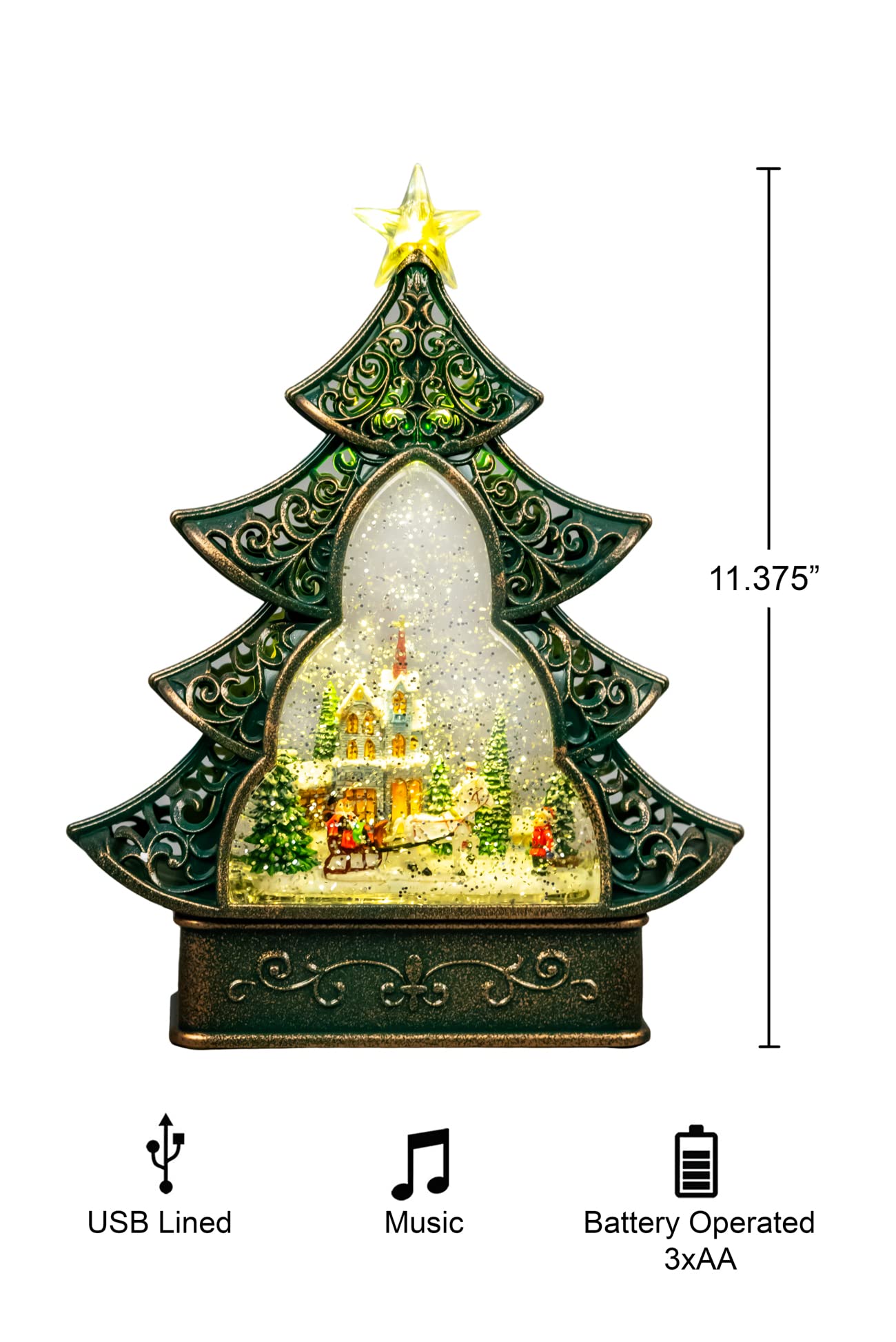 Christmas Nativity Scene Snow Globe with Swirling Water, Glitter & Music - LED Light Up Holiday Decor for Home, Office, Tabletop - Perfect Christmas Gift for Family & Friends (Ideal for Mantel Decor, Party Centerpiece & Seasonal Festivities)