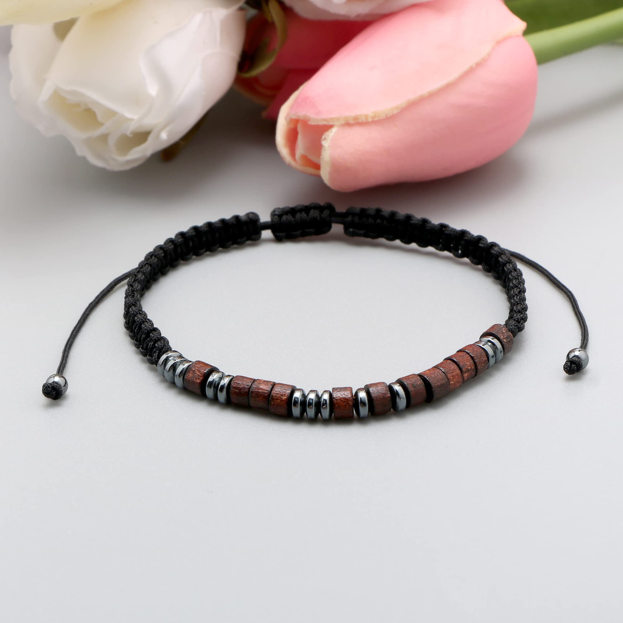Morse Code Bracelet for Women & Men - Wooden Wrap Strand Bracelet - Anniversary, Birthday Gifts for Best Friend, Mom, Daughter, Boyfriend, Girlfriend, Husband - Perfect for Everyday Wear, Special Occasions & Thoughtful Gifting