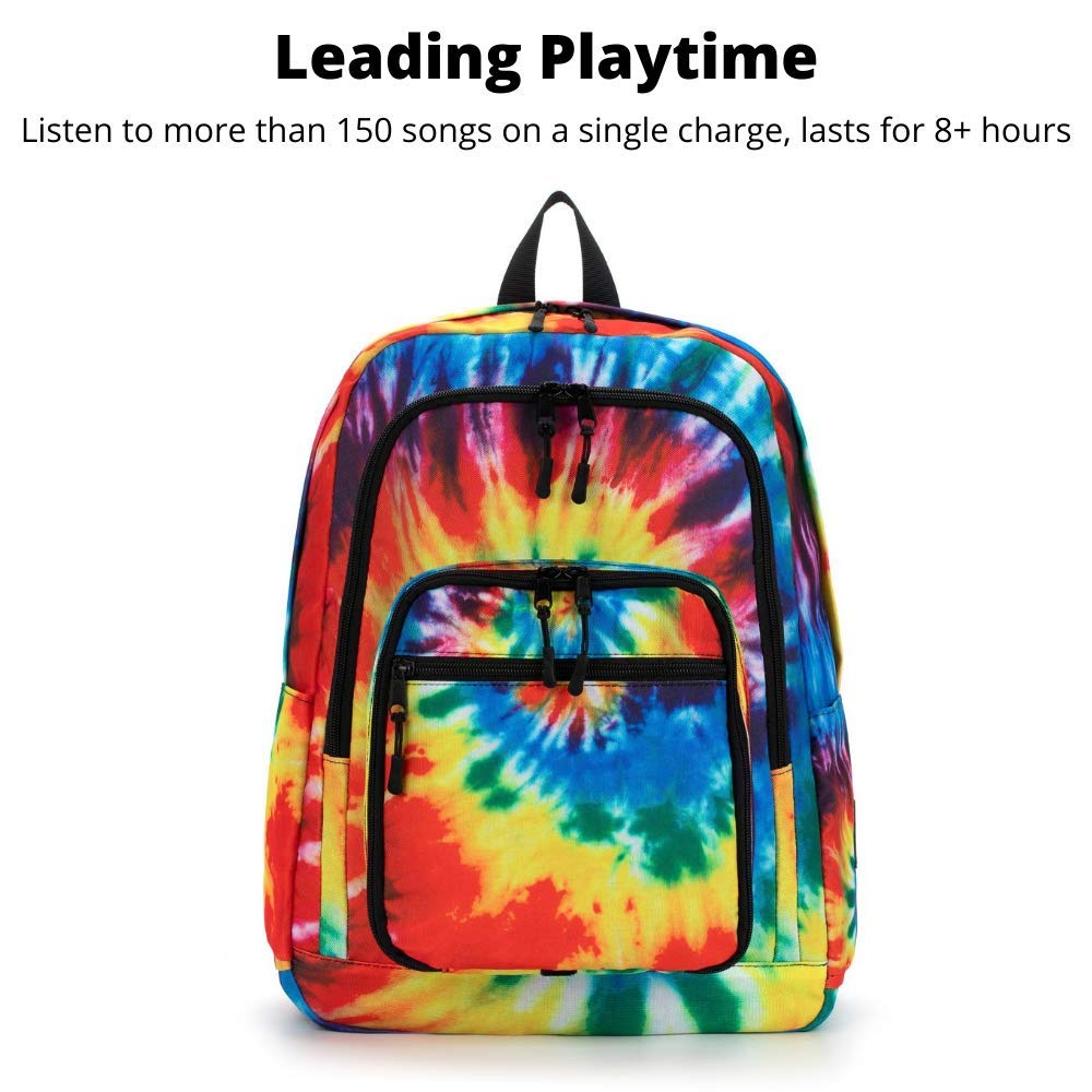 20W Portable Bluetooth Speaker Backpack with Subwoofer - Rechargeable Wireless Music Bag for iPhone & Android - Perfect for Parties, Festivals, Beach & Outdoor Adventures (Tie Dye Design)