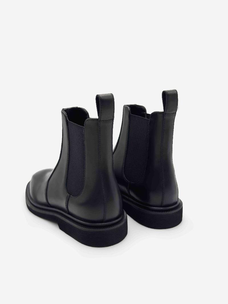 Premium Black Brushed Leather Chelsea Boots for Men - Waterproof Ankle Boots with Elastic Side Gussets - Perfect for Casual Wear, Office & Outdoor Activities
