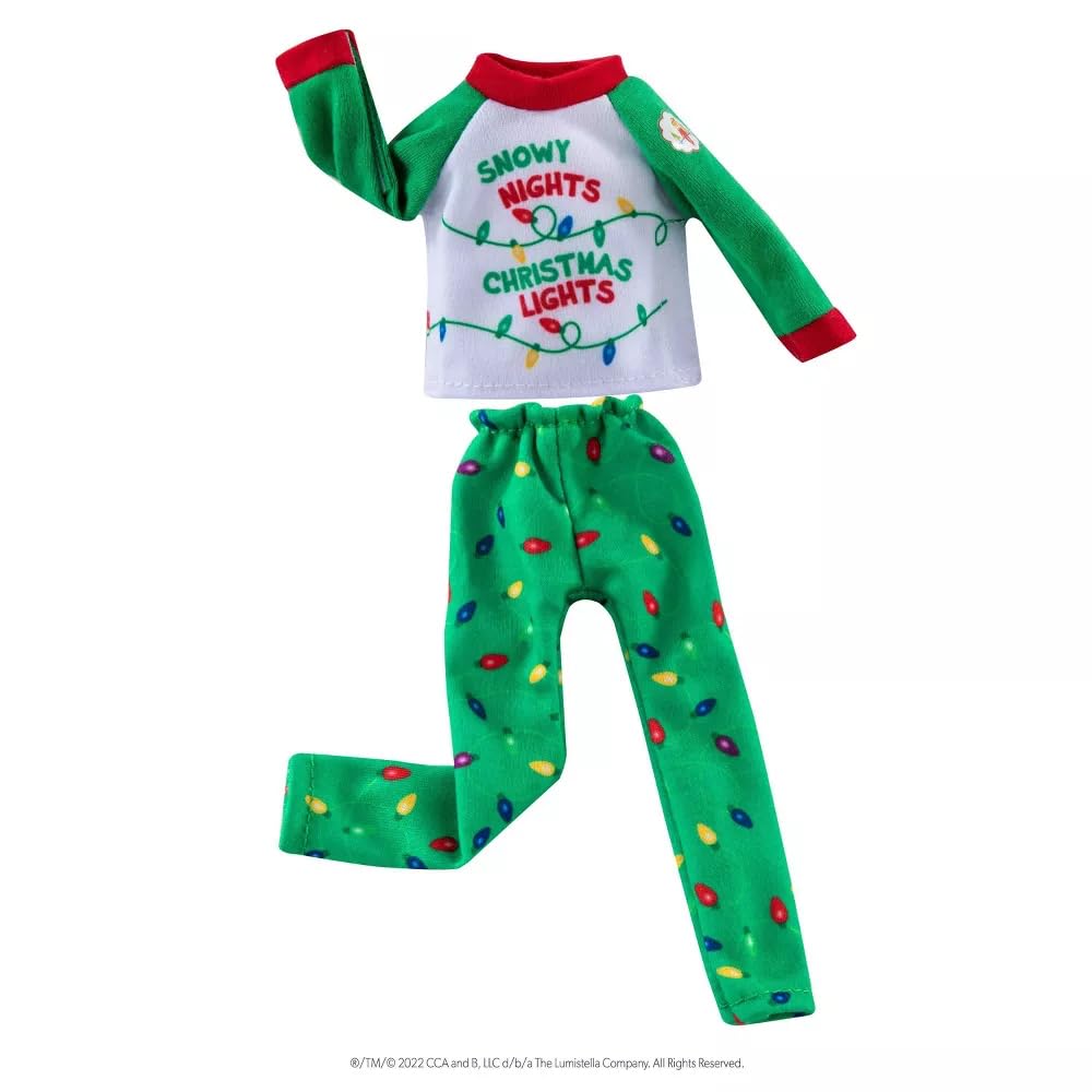 Claus Couture Snowy Night PJs for Elf on The Shelf Doll - Christmas Elf Costume Outfit (Elf Not Included) - Perfect for Holiday Decorations & Festive Family Traditions