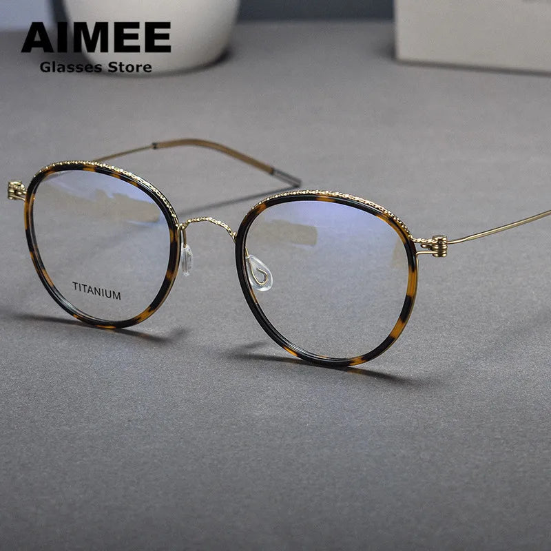 Aimee Unisex Full Rim Oval Titanium Acetate Eyeglasses 4622 - Lightweight & Durable Frame for Men & Women - Perfect for Reading, Working & Daily Wear