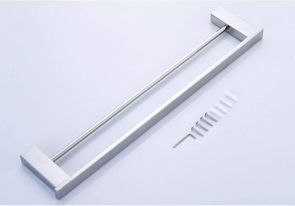 Stainless Steel Double Towel Rack - 50Cm Bathroom Organizer for Towels & Robes | Space-Saving Wall Mounted Storage for Small Bathrooms & Showers