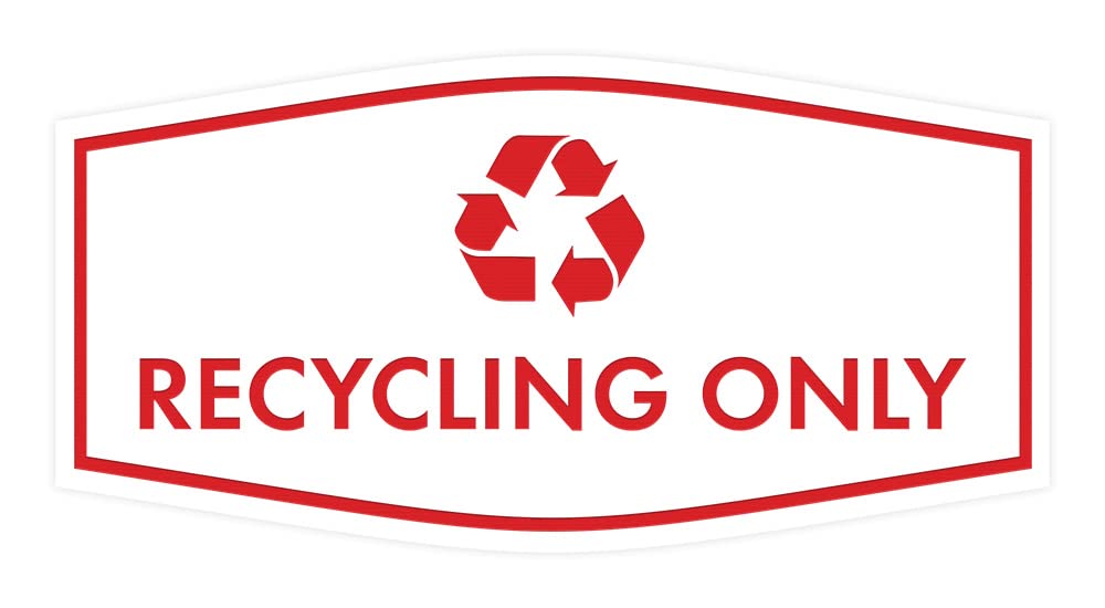 Eco-Friendly Recycling Only Sign (White/Red) - Large 12x18 Inch - Perfect for Offices, Schools & Public Spaces