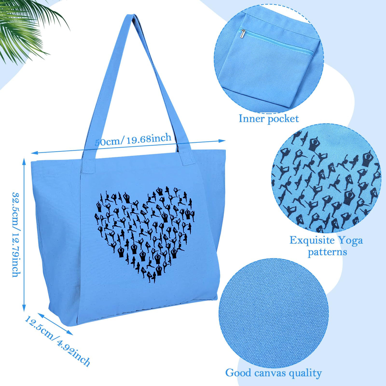 Saintrygo Women's Yoga Bag with Mat Carrier - Durable Canvas Pilates Tote for Gym, Workout & Travel - Perfect for Yoga Classes, Fitness Sessions & Outdoor Activities
