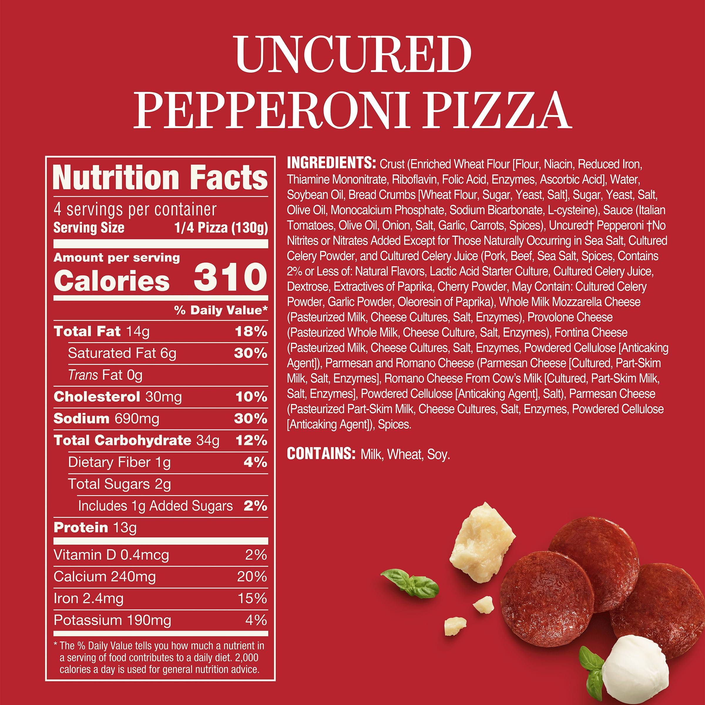 Rao's Homemade Frozen Pizza - Uncured Pepperoni, Brick Oven Crust, Premium Quality with Fresh Shredded Whole Milk Mozzarella Cheese | Perfect for Family Dinners, Game Nights & Quick Meals