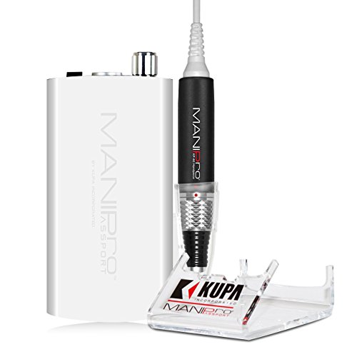 Professional Mani-Pro Passport Portable Electric Nail File & Drill Combo Set - White Control Box with K60 Handpiece & Charging Cradle | Perfect for Salon, Home & Travel Nail Care | Manicure Pedicure Kit for DIY & Professional Use