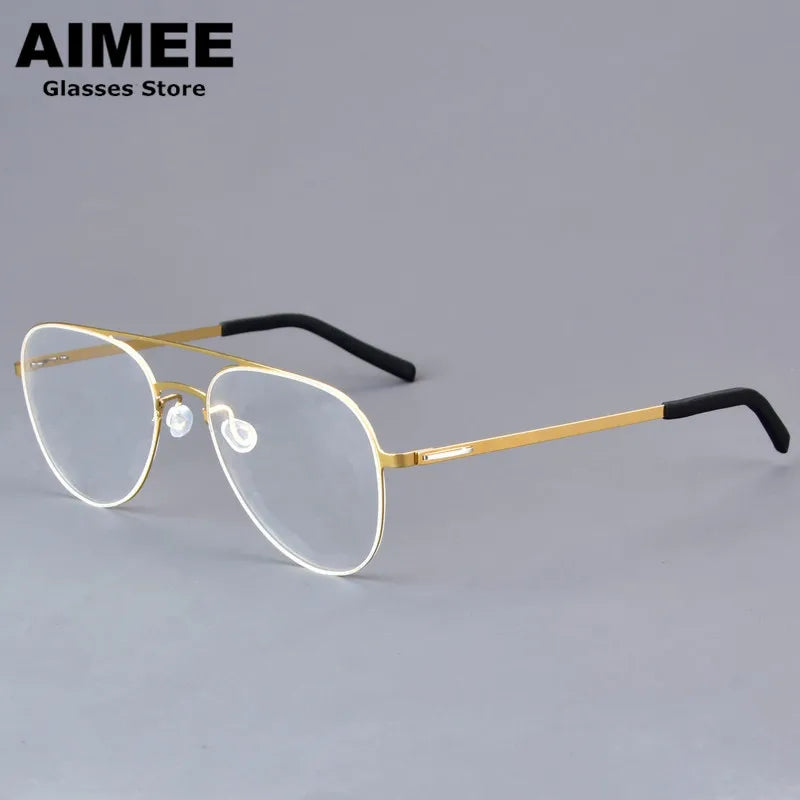 Aimee Women's Full Rim Oval Titanium Double Bridge Eyeglasses 99805 - Lightweight & Durable Eyewear for Work, Reading & Fashion