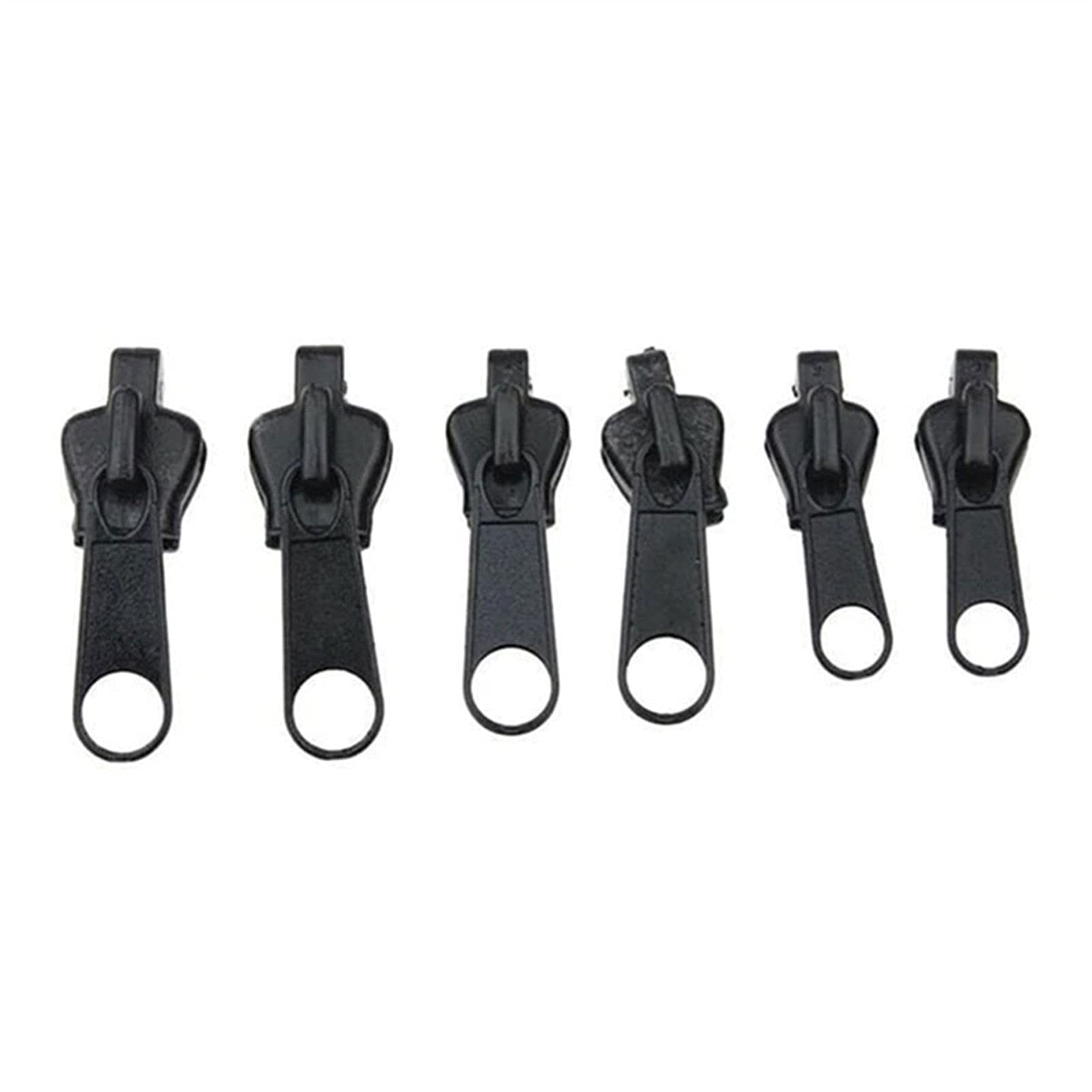 Universal Zipper Repair Kit - 6 Pcs Instant Fix Zipper Sliders & Teeth Replacement for Clothes, Jackets, Bags | Strong & Durable Sewing Accessories (Black) | Perfect for DIY Repairs, Travel Emergencies & Wardrobe Maintenance