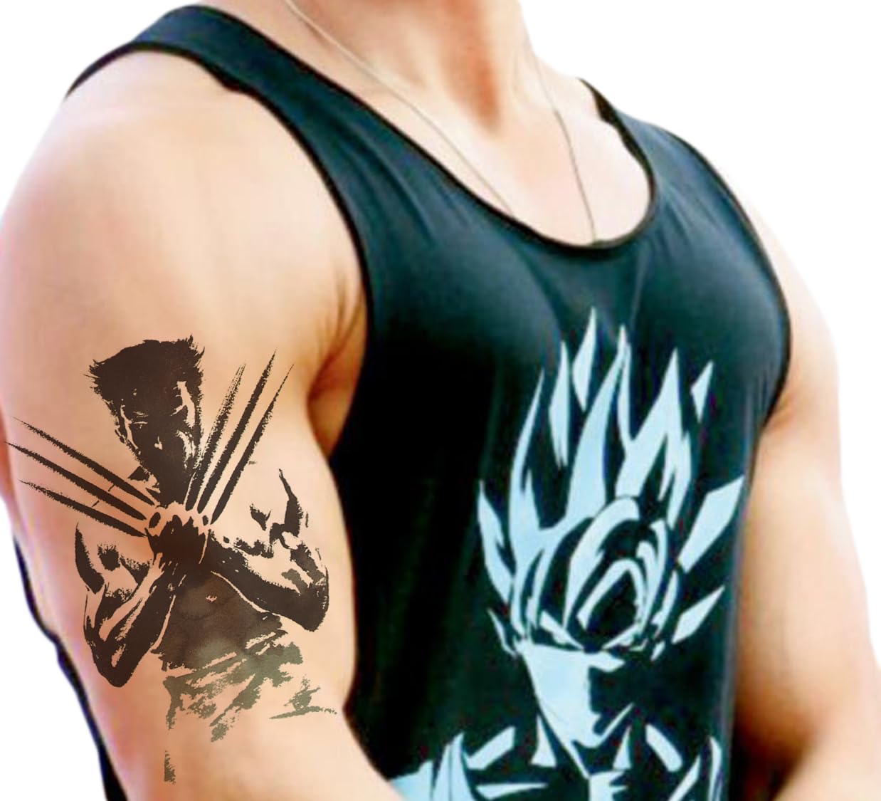 Waterproof Temporary Tattoo Stickers for Men & Women - 3D Realistic Flowers, Butterflies, Stars, Angels, Wolves & Armband Designs (21x15cm) | Perfect for Parties, Festivals, Cosplay & Body Art