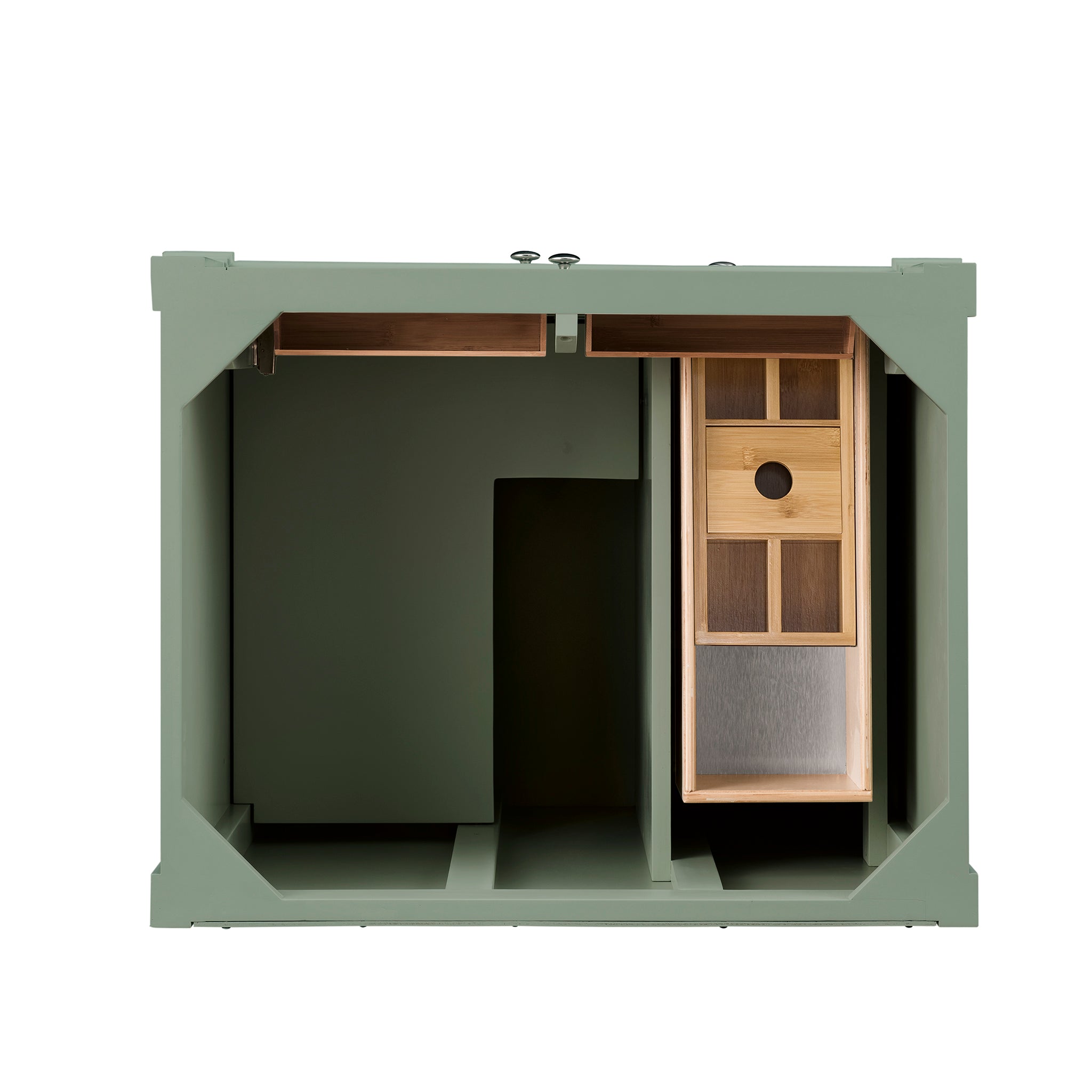 Brittany 30-Inch Single Bathroom Vanity in Smokey Celadon - Modern Farmhouse Style for Small Bathrooms & Powder Rooms