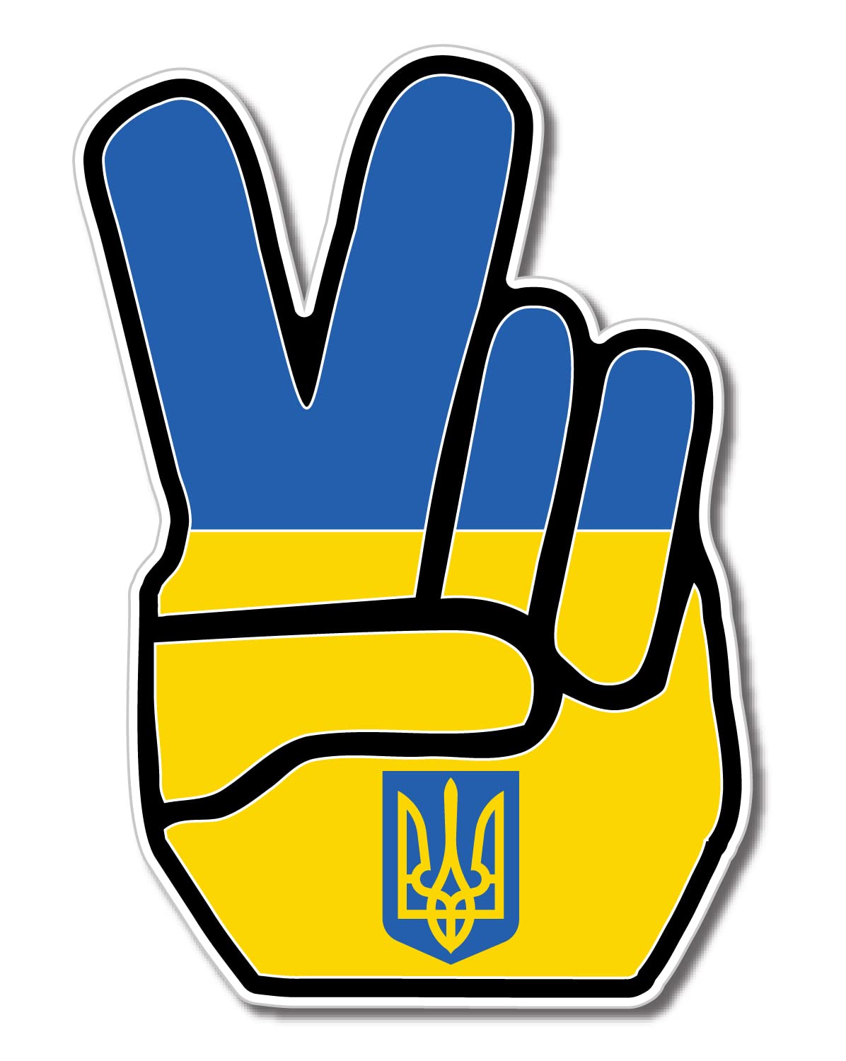 Hand Peace Symbol Ukraine Sticker Decal - Waterproof Vinyl Decal for Laptop, Car, Phone - Show Support for Ukraine with This Durable Peace Sign Sticker