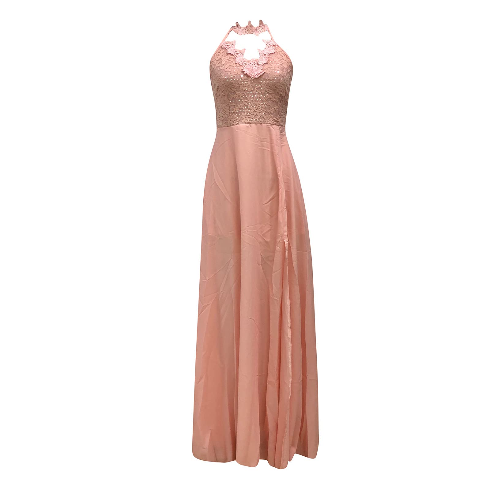 Elegant Chiffon Evening Dress for Women - Lace Split Skirt Feminine Party Gown | Perfect for Weddings, Proms, and Special Occasions