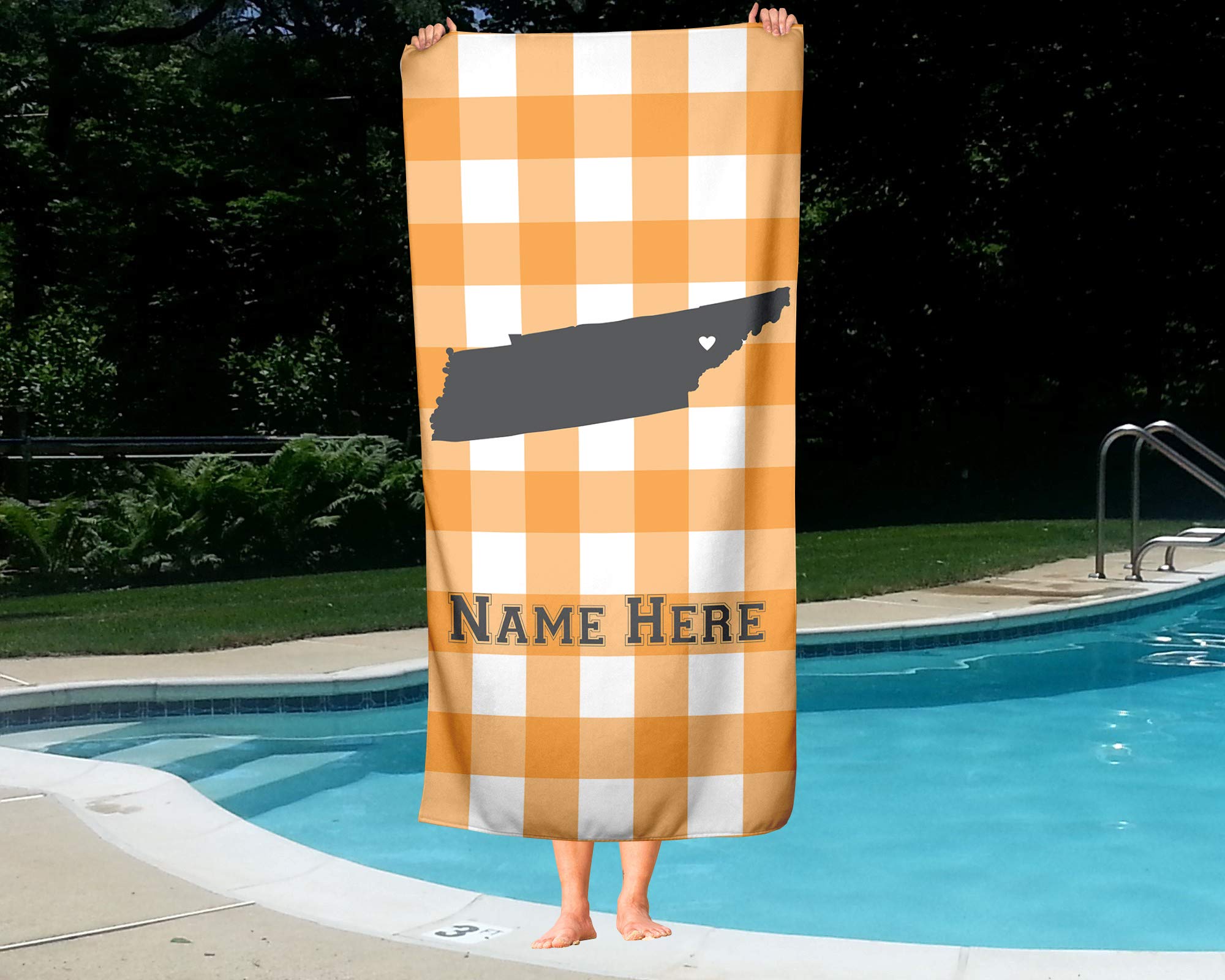 Custom Tennessee State Pride Beach & Bath Towel - Personalized Medium & Large Towels for Adults & Kids - Perfect for College Football, Basketball Games, Beach Trips & Home Decor