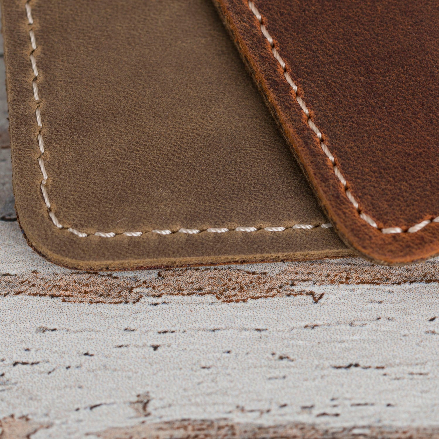 Slim Leather Wallet for Men - Brown & Tan Genuine Leather Minimalist Bifold Wallet - Perfect for Everyday Carry, Travel & Business Use