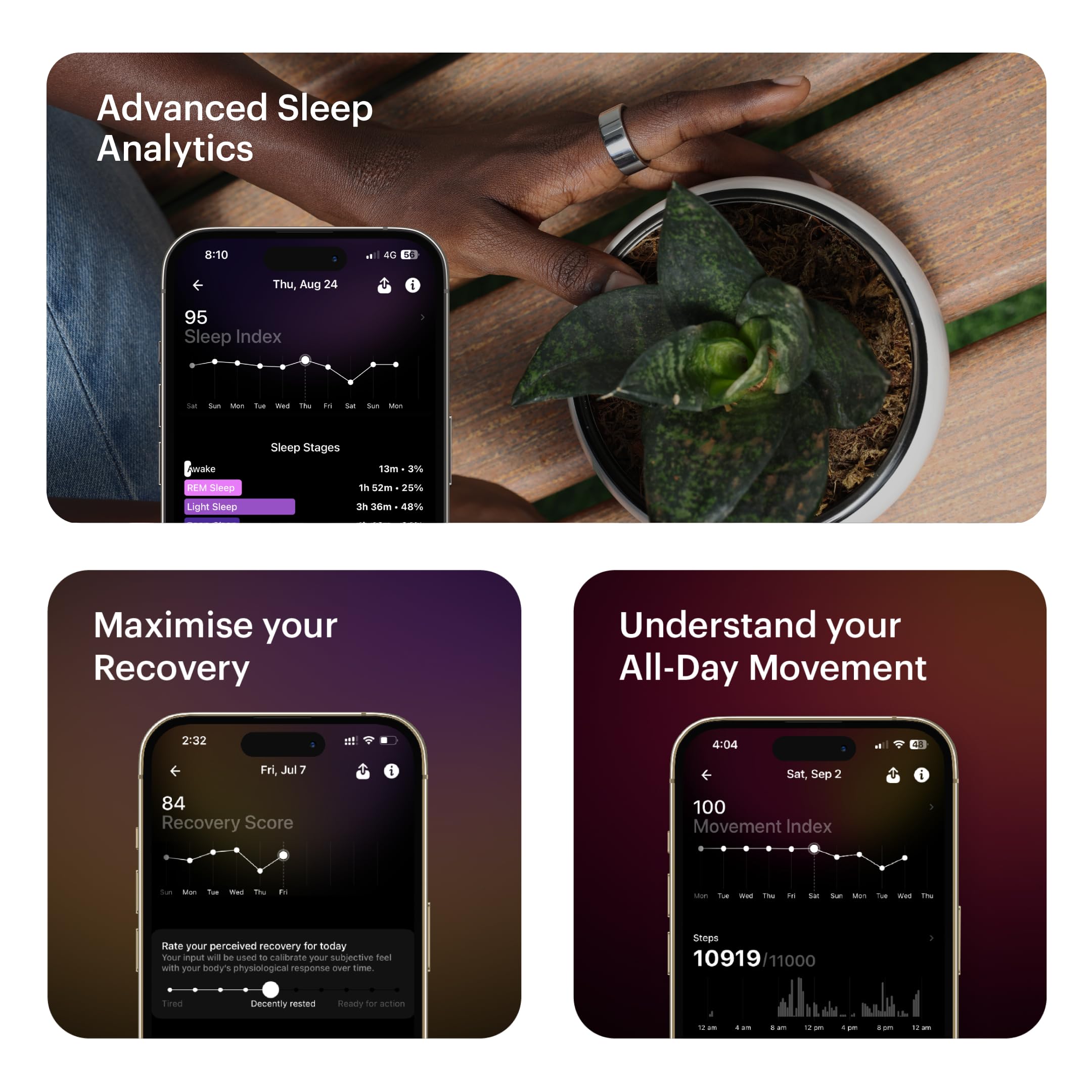 ULTRAHUMAN Ring AIR - Smart Sleep & Fitness Tracker for Women & Men, Heart Rate & Activity Monitor, No Subscription Fee | Perfect for Nighttime Sleep Tracking & Daily Workout Monitoring