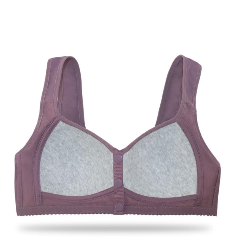 Wireless Front Closure Bras for Women - Comfortable Snap Hook Daisy Design, No Underwire Support for Seniors | Perfect for Everyday Wear, Yoga, and Relaxation
