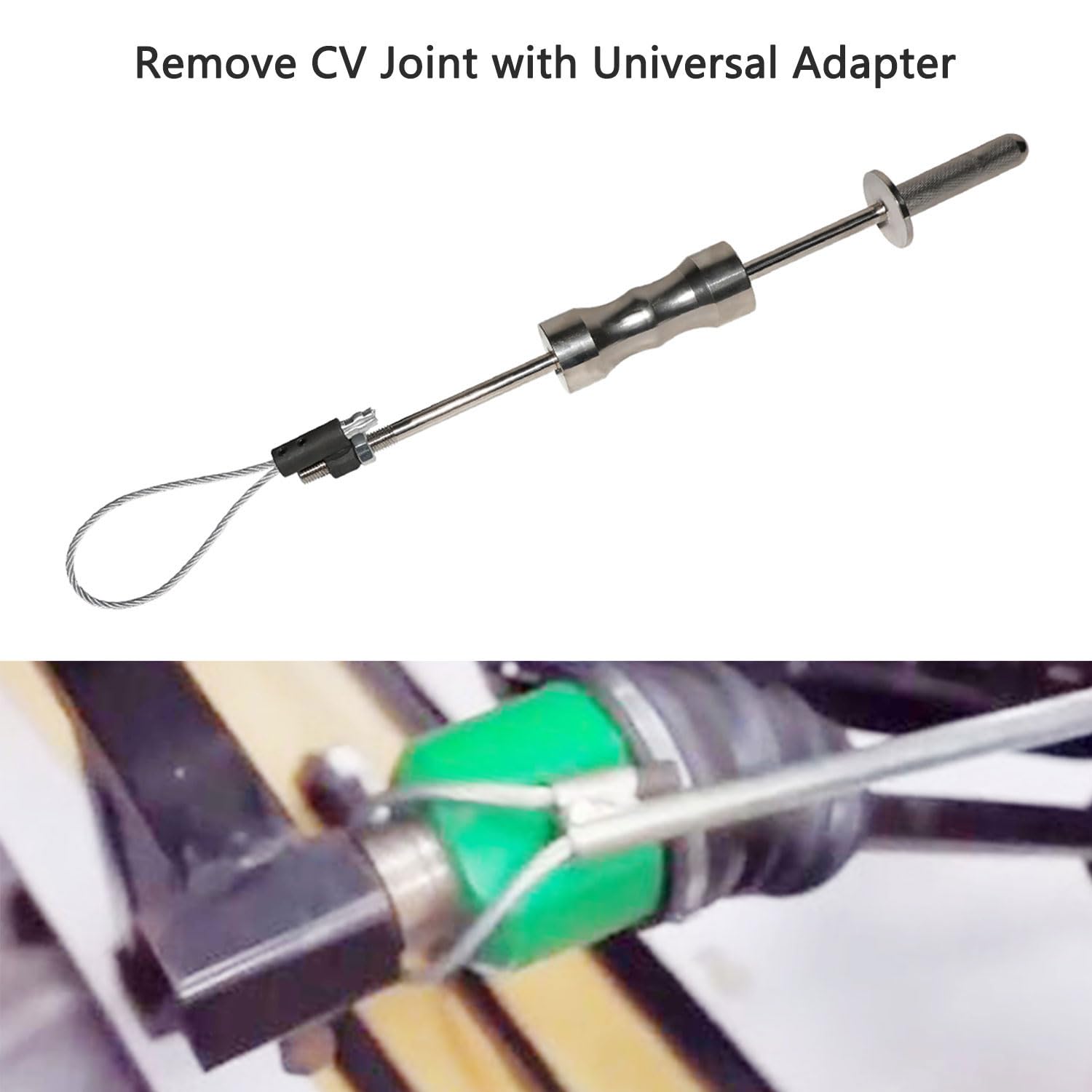 Heavy Duty DPTOOL CV Joint Puller Kit - 10 lbs Slide Hammer with 63mm & 48mm Fork Adapters - Front Wheel Drive Axle Removal Tool for Half Shaft & Ball Joint Replacement - Perfect for DIY Auto Repair, Mechanic Shop & Vehicle Maintenance