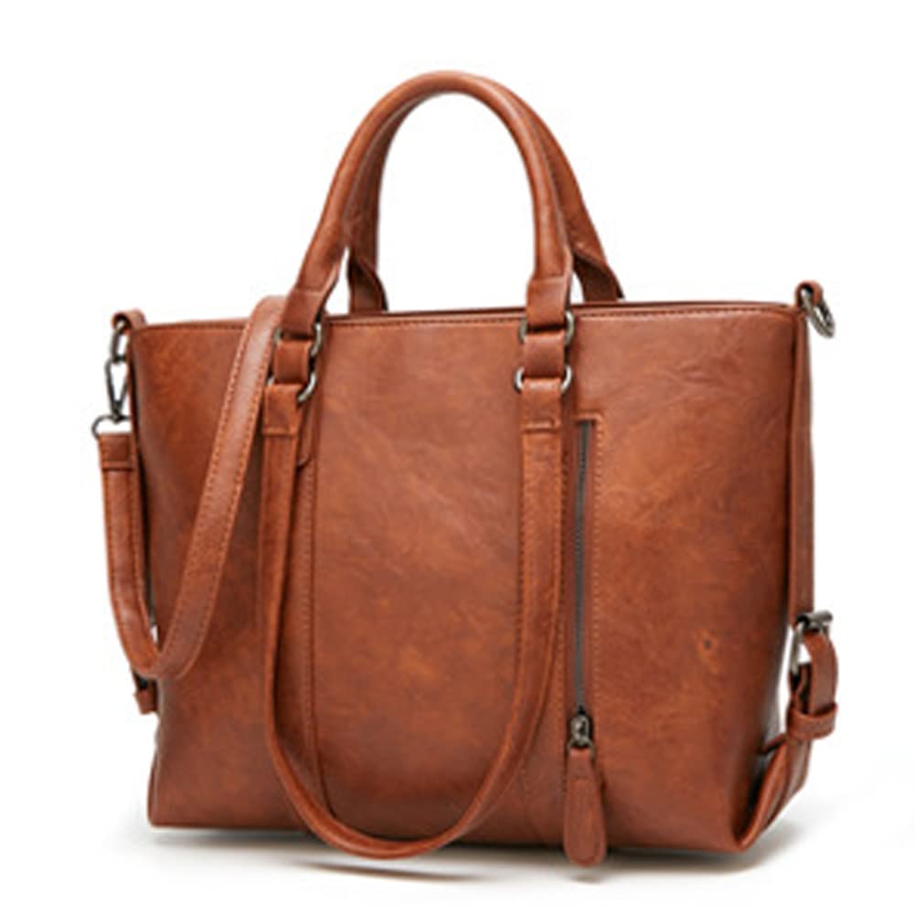 Stylish Large Capacity PU Leather Shoulder Bag for Women - Retro Crossbody Tote with Top Handle | Perfect for Work, Travel & Everyday Use