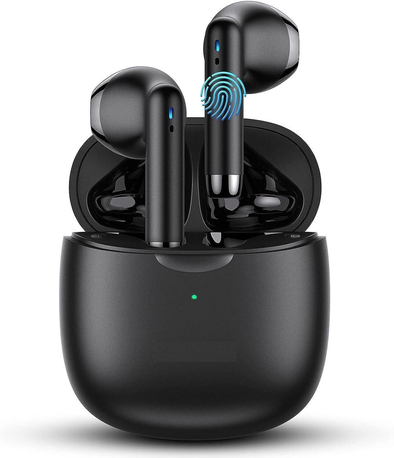 BLU F92e Wireless Earbuds Bluetooth 5.0 Headphones with Charging Case, Hi-Fi Stereo Sound, Touch Control & Built-in Mic - Black | Perfect for Gym, Running, Travel & Work Calls