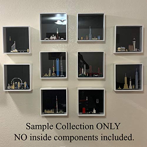 13x13x5 Inch Lego Shadow Box Display Case - White Wooden Memory Picture Frame with Clear Acrylic Slide Cover - Perfect for Lego Minifigure Collections, Home Decor & Wall Display